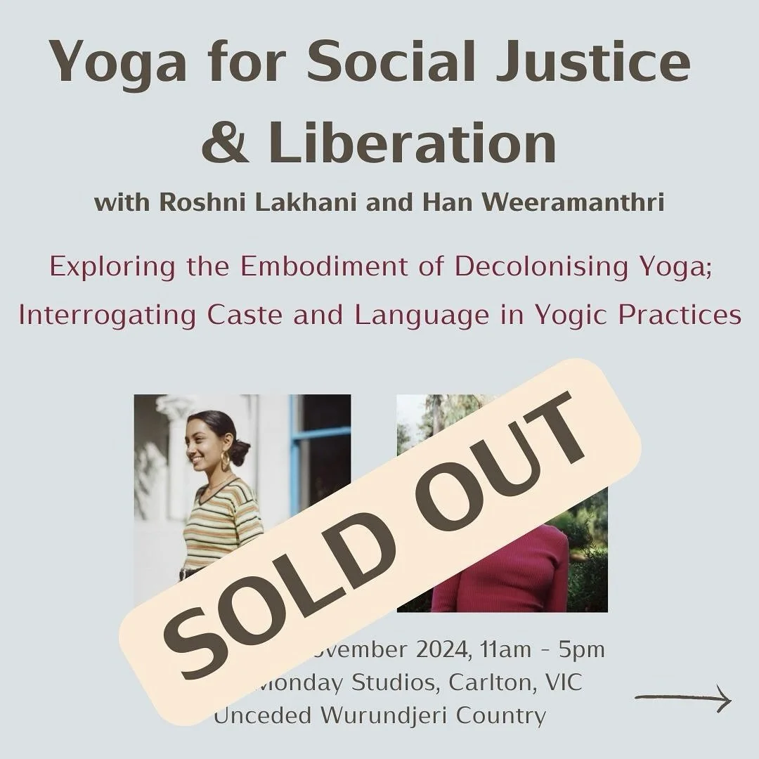 we are sold out!! thank you for your support. 

throughout our lives, we experience how detached the wellbeing and yoga community can be from these difficult conversations; we never imagined we would have so much interest in an event like this. 

we 