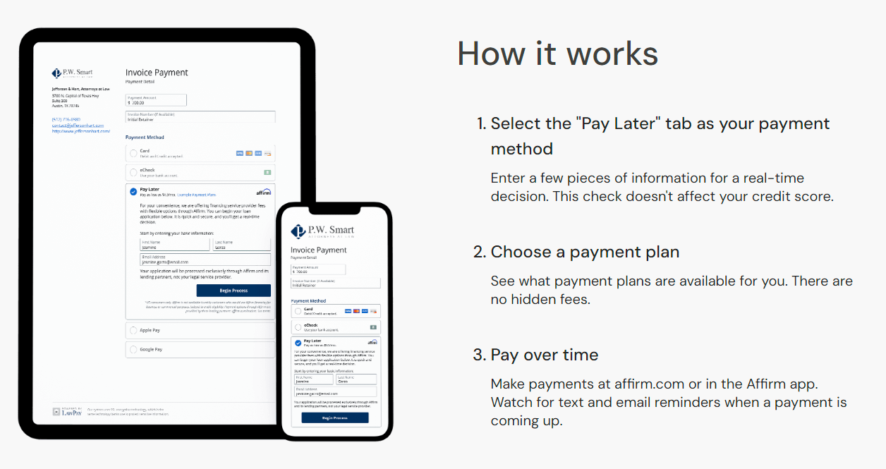 Flexible Payment Plans Now Available with LawPay + Affirm Financing ...