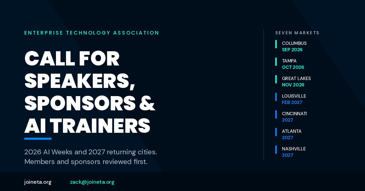 Call for Speakers, Trainers and AI Experts from the United States | AI Week Powered by ETA