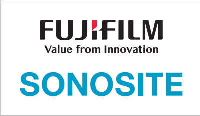 Fujifilm logo with the slogan 'Value from Innovation' and the word 'SONOSITE' in blue.