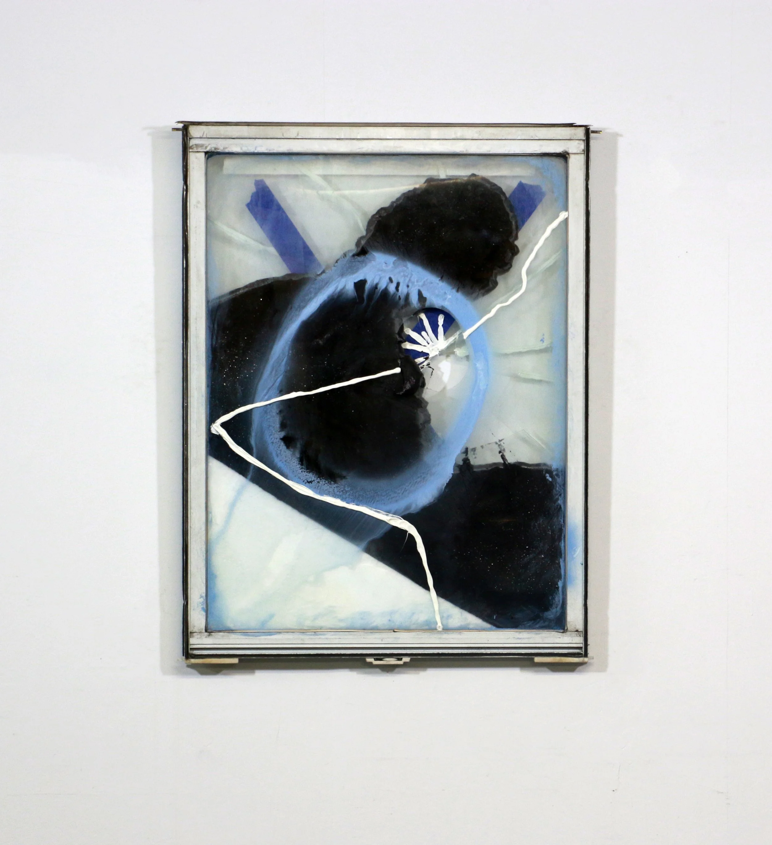 "Invisible Man"
Found Brooklyn window, insulation foam, salt, tape, spray paint, caulking
26 x 2 x 35in
(2019)
Private Collection