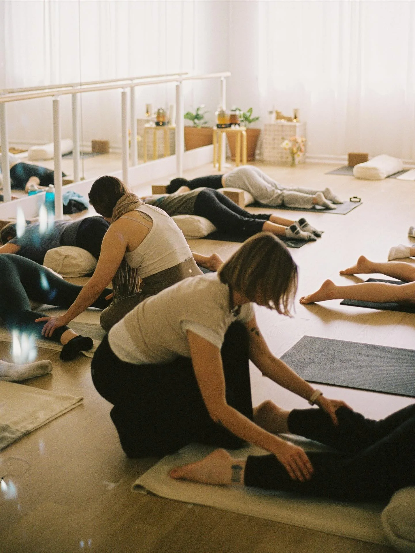 Yin &amp; Pin with Christy &amp; Amy ☁️ 
 A dreamy afternoon at Northcote, supporting the bodies transition into Spring through Yin postures, acupuncture and TCM philosophy &amp; practices. 
We&rsquo;ll host one at Richmond next year 💫

📷 @bygraceb