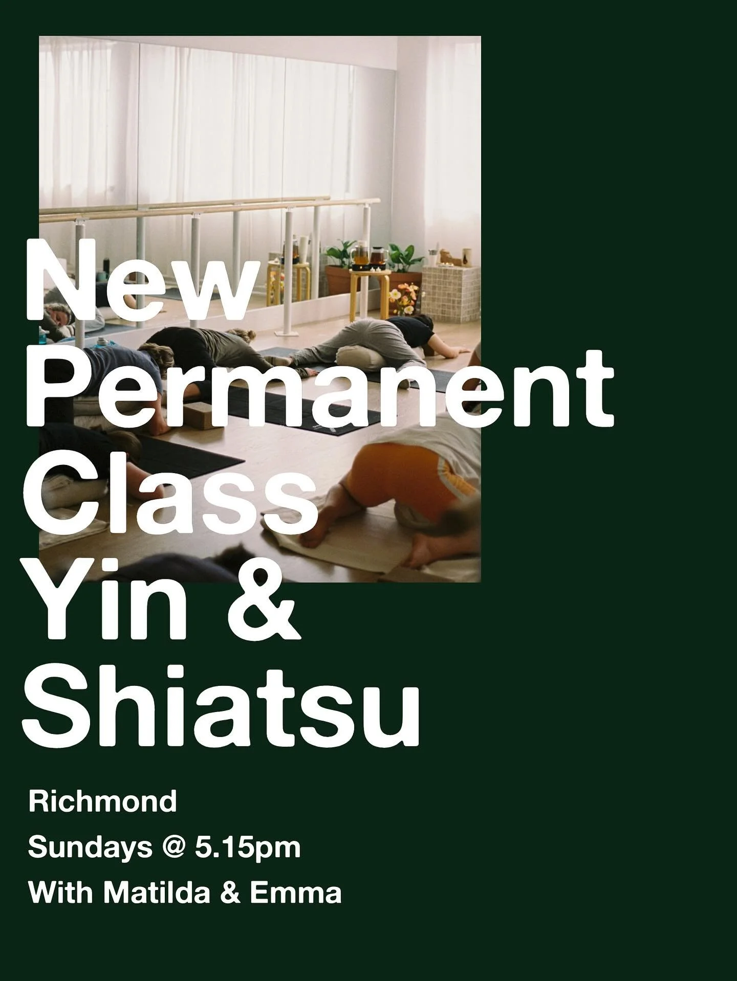 You love the workshop- so we have made it a weekly class 🤍
Join our Yoga teacher Matilda &amp; Shiatsu practitioner Emma, every Sunday afternoon for a relaxing wind down. Emma will be offering Shiatsu massage &amp; adjustments whilst you are guided 