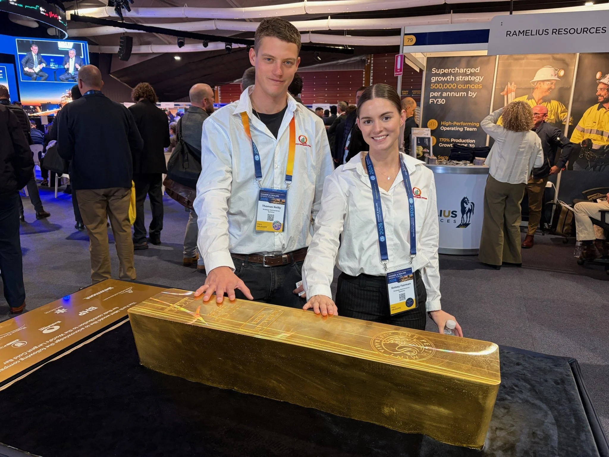 Tommy and Kelsey representing Strategy Maintenance Systems at a mining industry event.