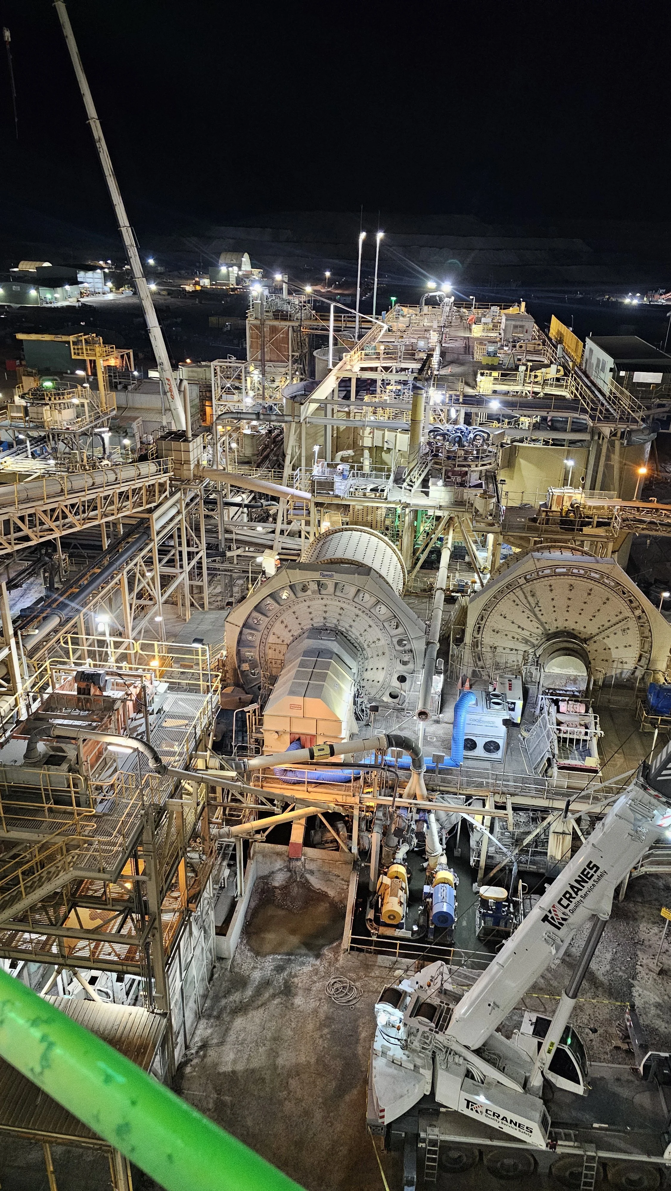 Mill and associated plant infrastructure at a mining operation.