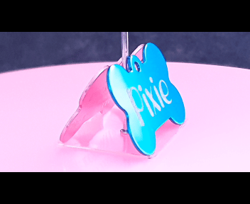 Custom Engraved Aluminum Pet ID Tag | Bone Shaped name tag for Dog & Cat Collars