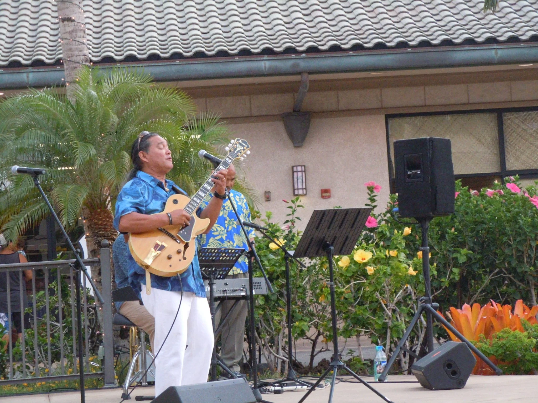 Local Hawaiian group singing at the Shops at Mauna Lani on the Westside of the Big Island