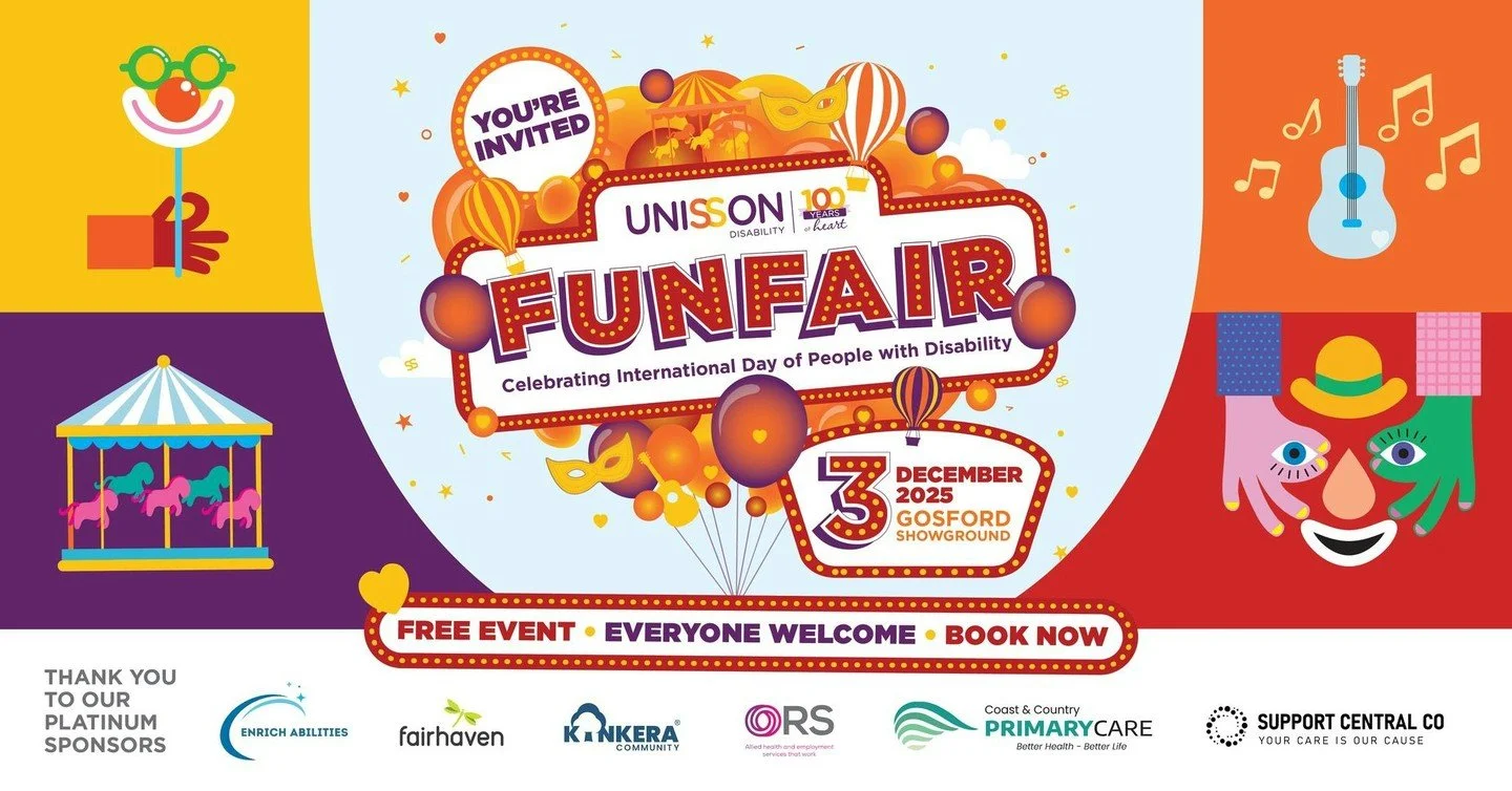We&rsquo;re excited to be a Platinum Sponsor for Unisson Disability's Fun Fair as we celebrate International Day of People With A Disability &ndash; happening next week! 🎉

Get ready for the ultimate big day out! A free community event full of fun, 