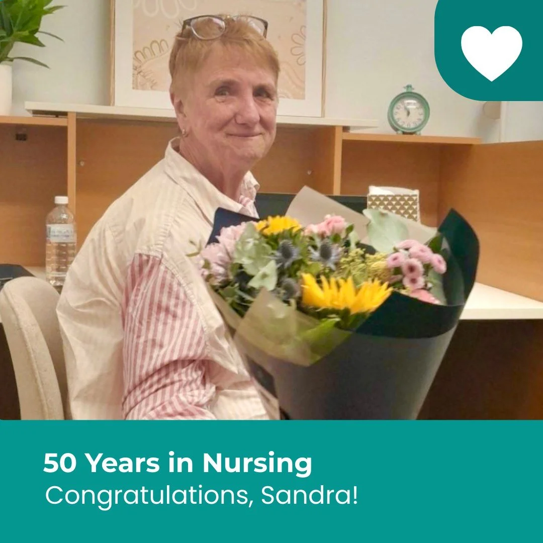 This week we had the absolute privilege of celebrating a huge milestone - Register Nurse Sandra has officially reached 50 years in nursing 💐

Sandra began her career at Blacktown Hospital and has since worked across many areas throughout NSW, includ