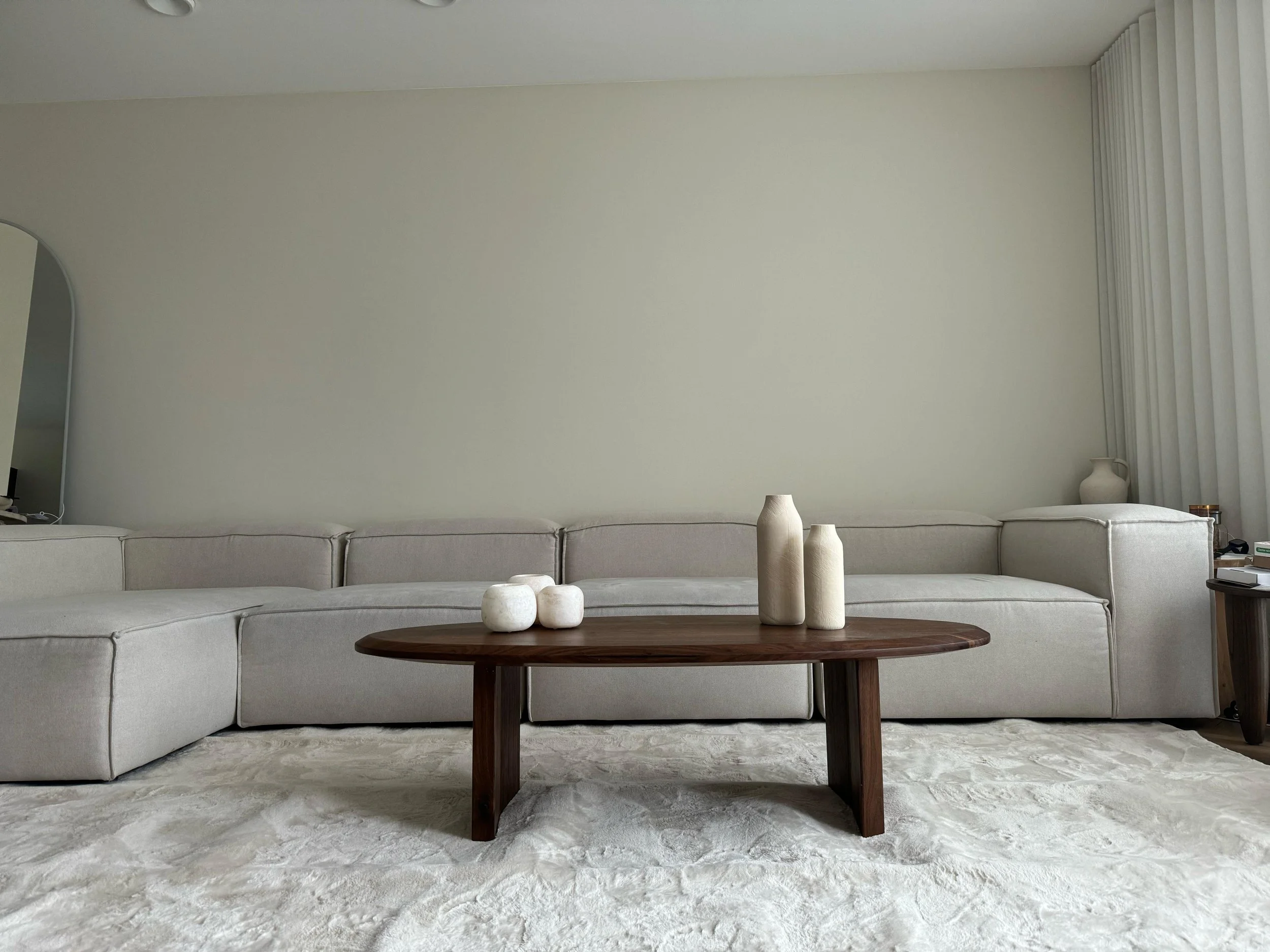 Zwarte Walnoot Japandi Salontafel ovaal