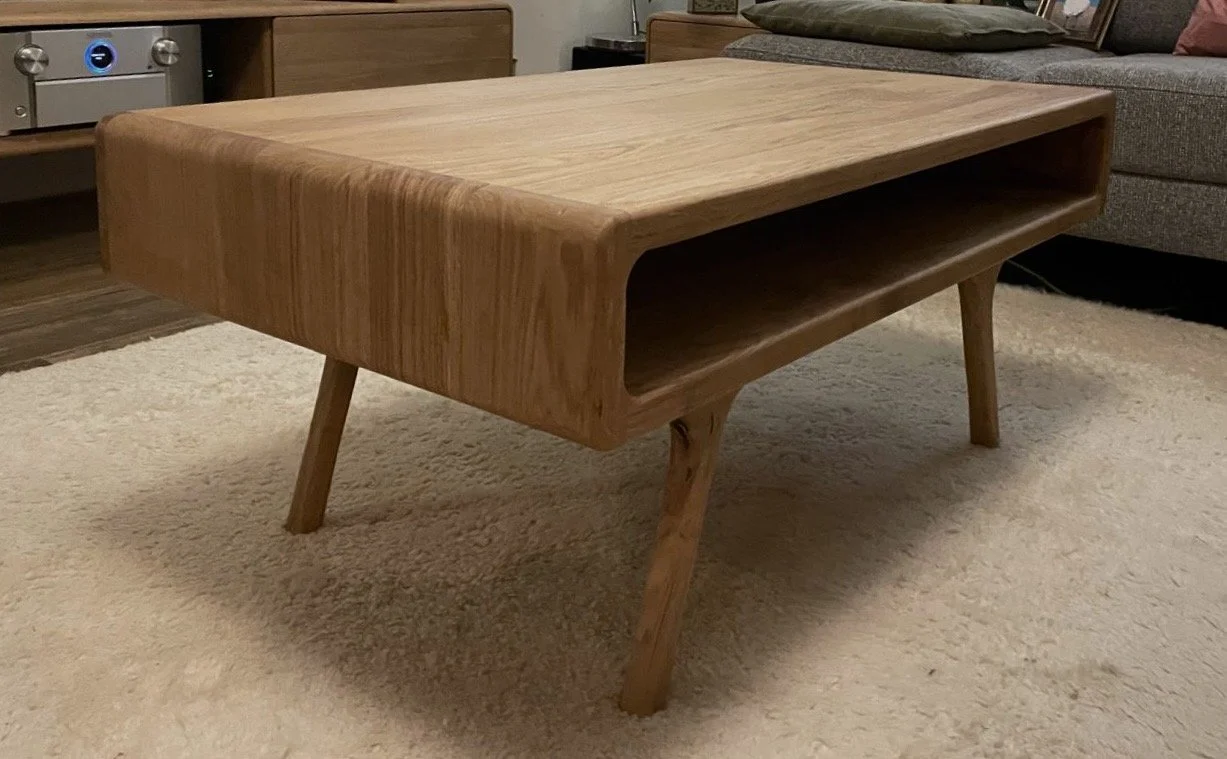 Massief Eiken Mid century Modern Salontafel