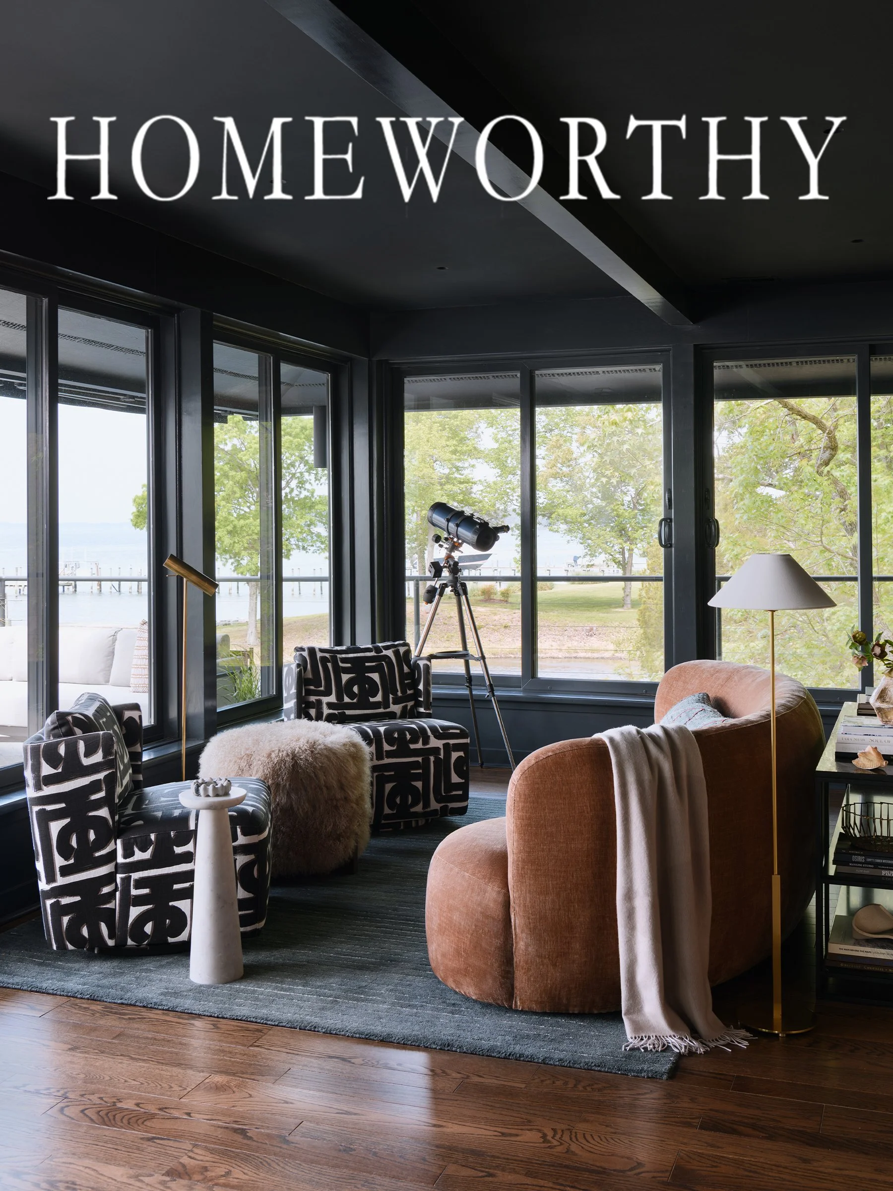A Moody & Modern Transformation of a Unique 1980s Virginia Home | Homeworthy House Tour | Pillar & Peacock, Adrianne Bugg Brandeis Short 