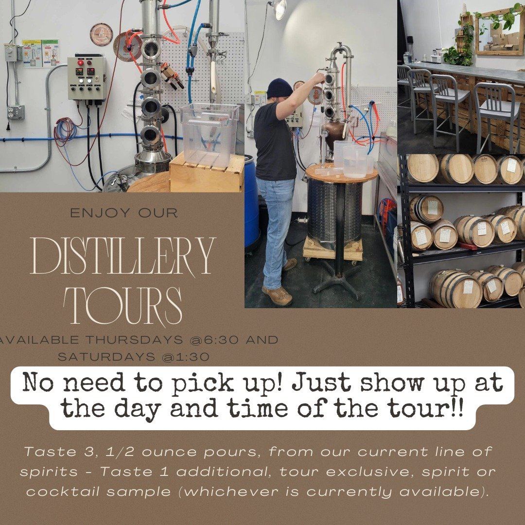 Order link in bio! Savor exclusive spirits and cocktails with our Tasting Tours! Enjoy 3 
 pours plus a unique sample, only available on tour days. Tax and gratuity included. Simply show up and indulge in a guided tasting experience.