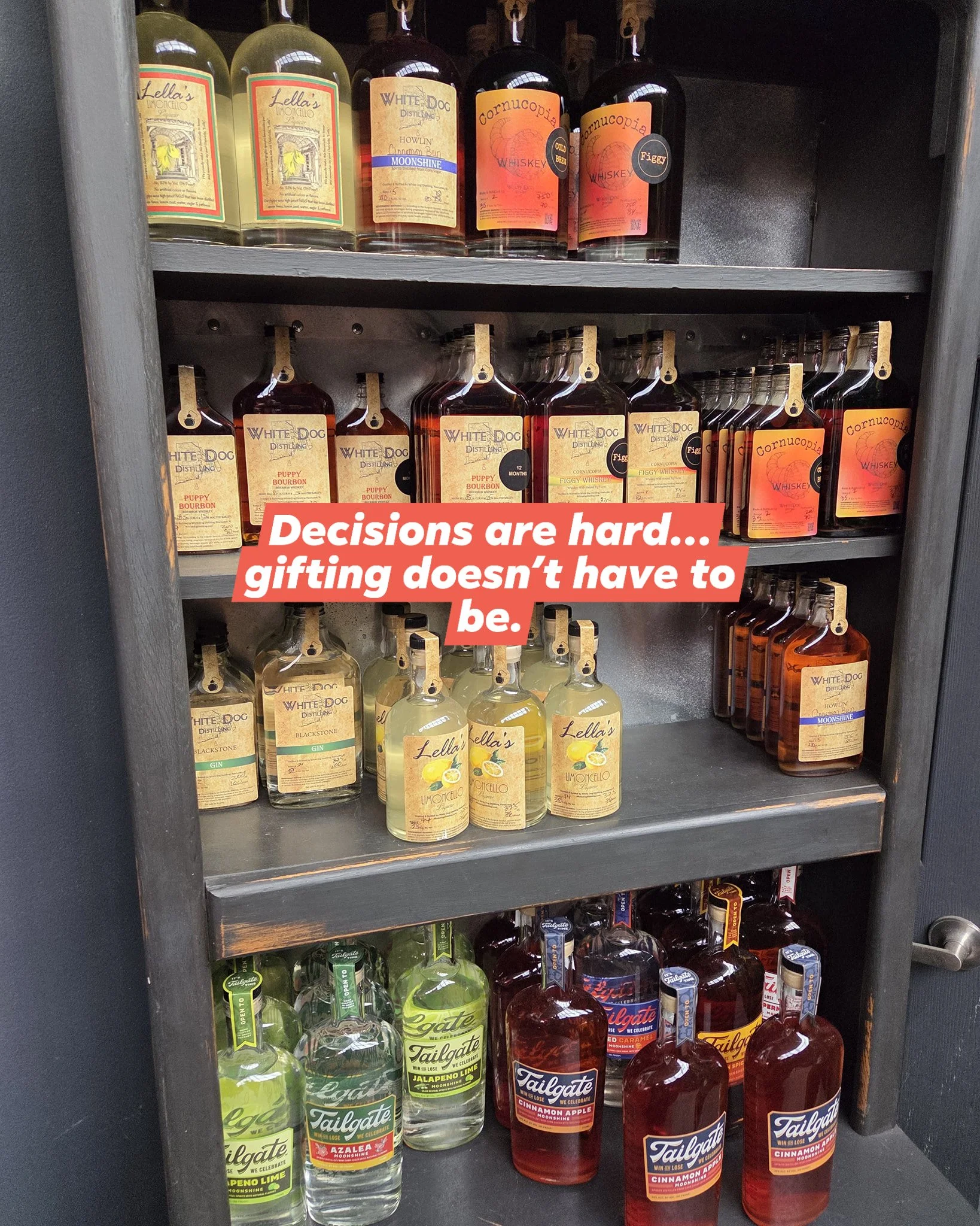 🎁 HOLIDAY DEAL ALERT! 🎁
Choosing a favorite White Dog spirit is hard (trust us&hellip; we stocked the shelves ourselves).
So here&rsquo;s the easiest gift ever:

👉 For every $50 in White Dog gift cards&hellip; you get a FREE $10 gift card!
Yup. Fr