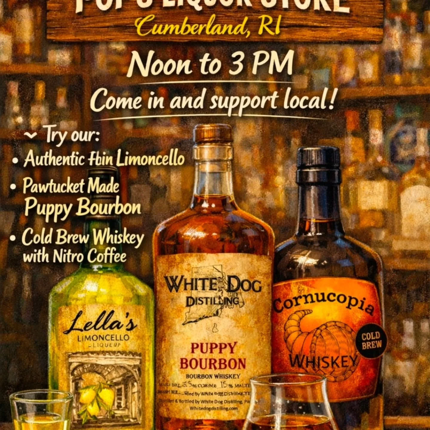 🔥 TASTING TODAY! 🔥

We&rsquo;re pouring at Pop&rsquo;s Liquor Store in Cumberland, RI from 12&ndash;3 PM &mdash; come see us and taste what Rhode Island craftsmanship is all about.

🍋 Lella&rsquo;s Limoncello &ndash; An authentic Italian family re