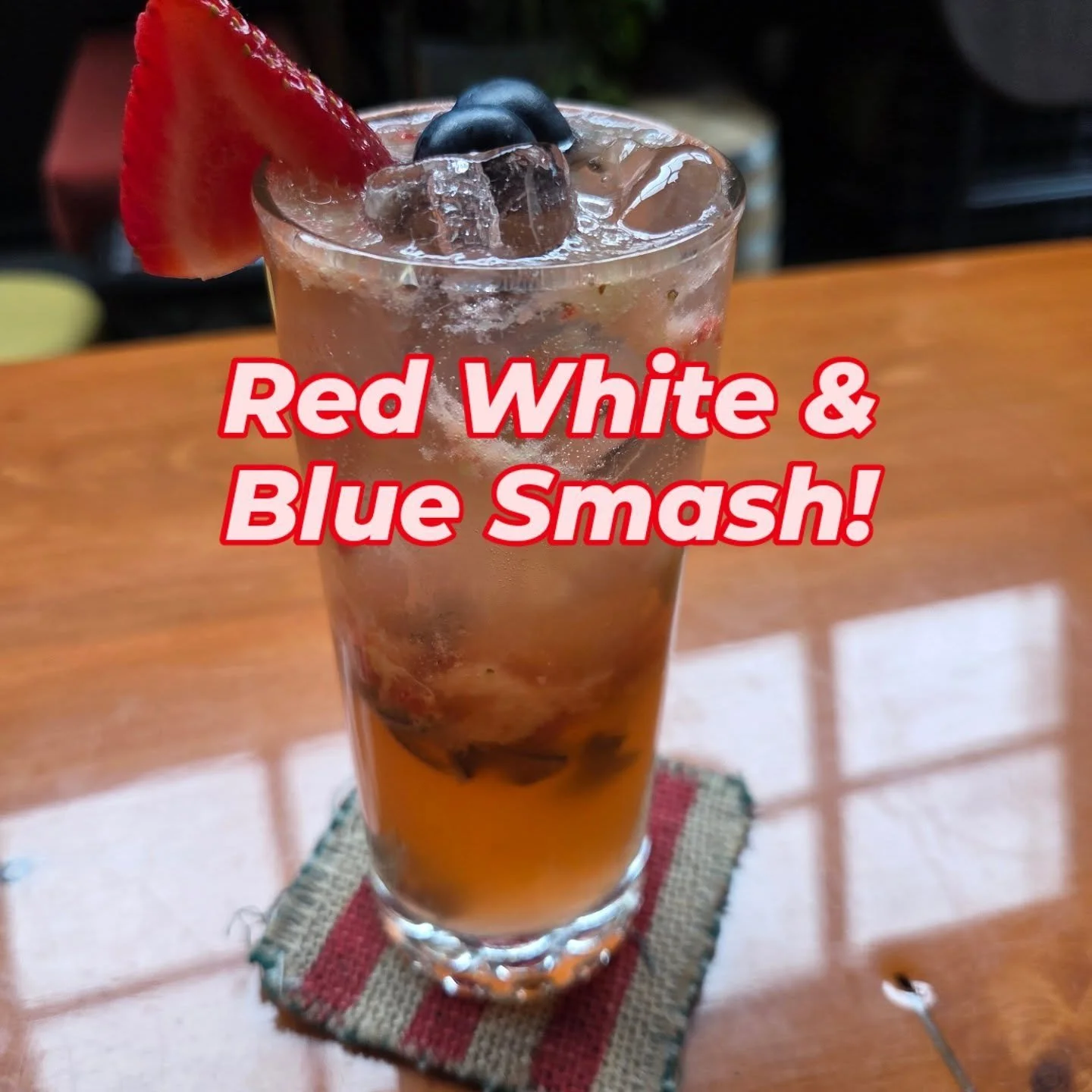 🇺🇸 NEW THIS WEEKEND: THE RED, WHITE &amp; BLUE SMASH 🇺🇸

Fresh muddled strawberries and blueberries, your choice of Puppy Bourbon or Alpha Vodka, sour mix, soda water, and ice-cold summer vibes. 🍓🫐🥃

Bright. Refreshing. Dangerously drinkable.
