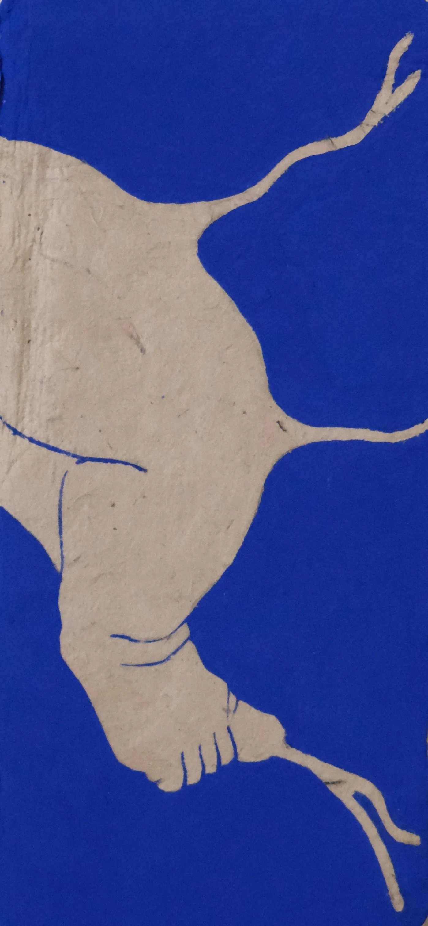   
  Laxmi Hussain    
  Bodyheat 45 – miniature     
Acrylic on Bhutanese handmade paper,  
6X14cm, 2026  
€ 370