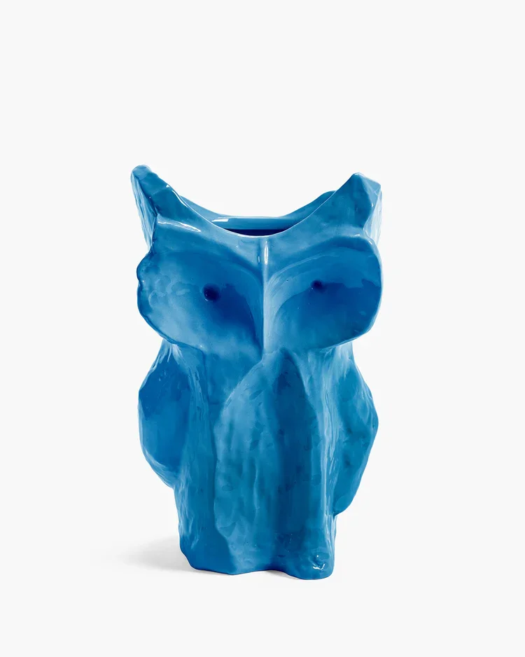 Owl Vase L in Blue After Midnight