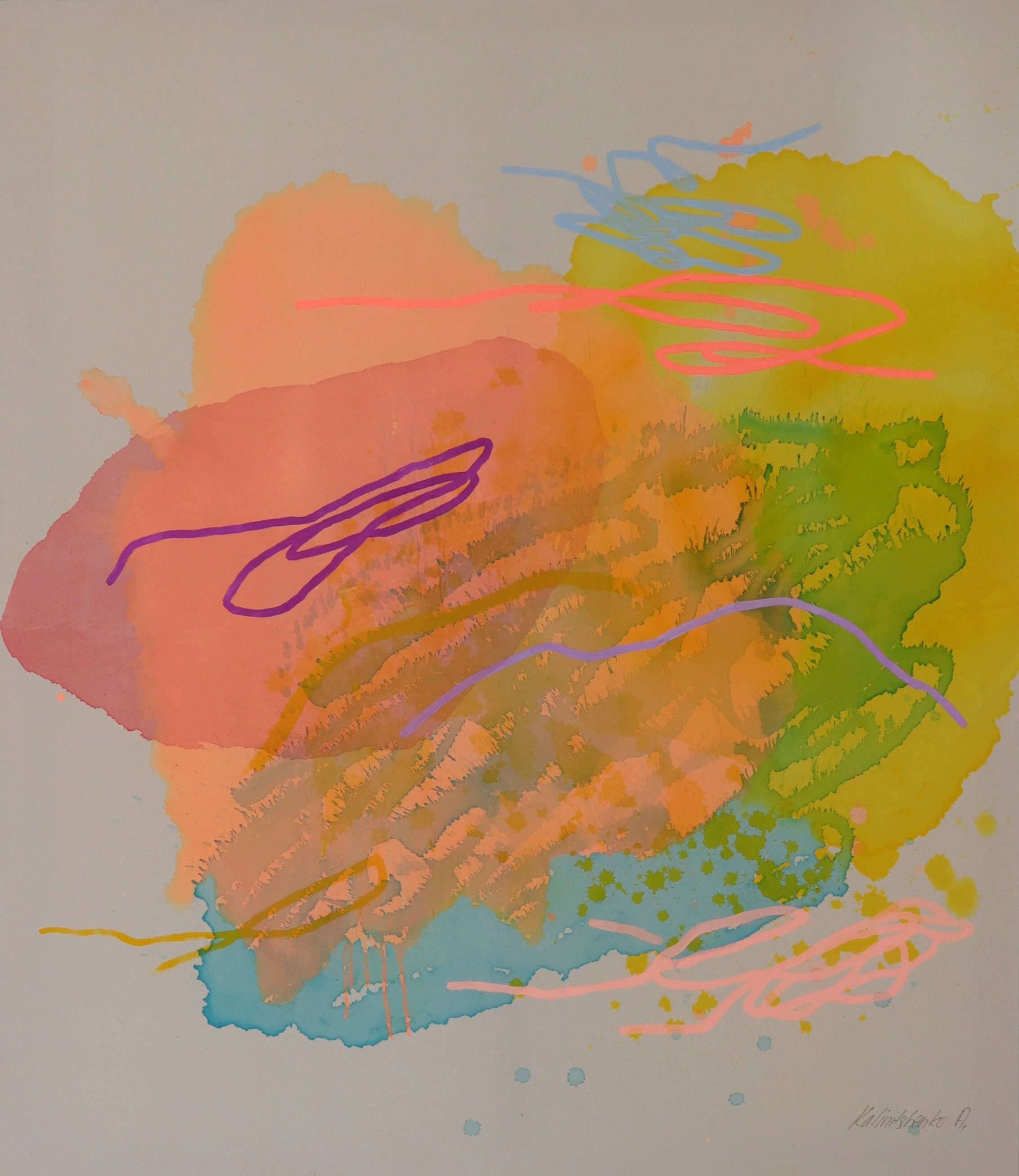    
  Anna Kalinitschenko    
 Symphony of Colors No.2    
Acrylic paint and inks on canvas,  
130 x 150 cm, 2025  
€ 3500