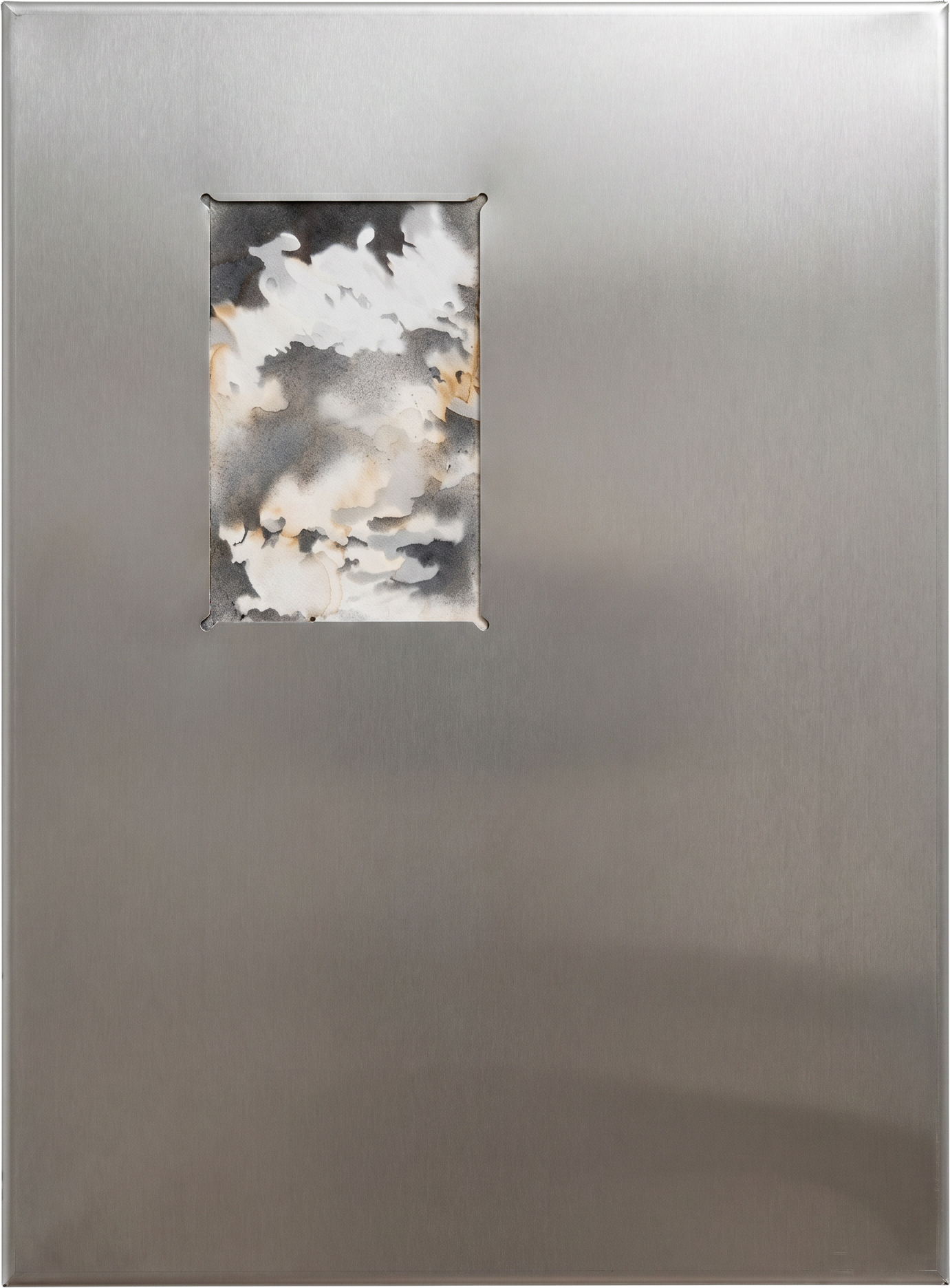   Demetris Agapiou    
Afterimage II  
Stainless steel and spray paint on cartilage paper  
60 x 45 x 5 cm