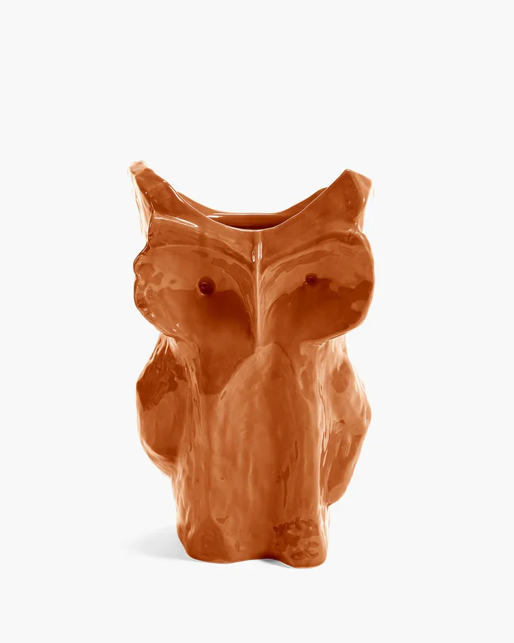 Owl vase L in Orange After Midnight