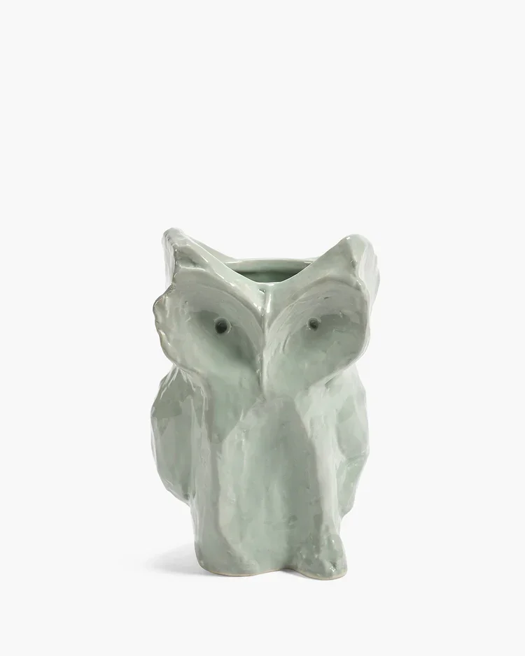 Owl Vase S in Light Blue After Midnight
