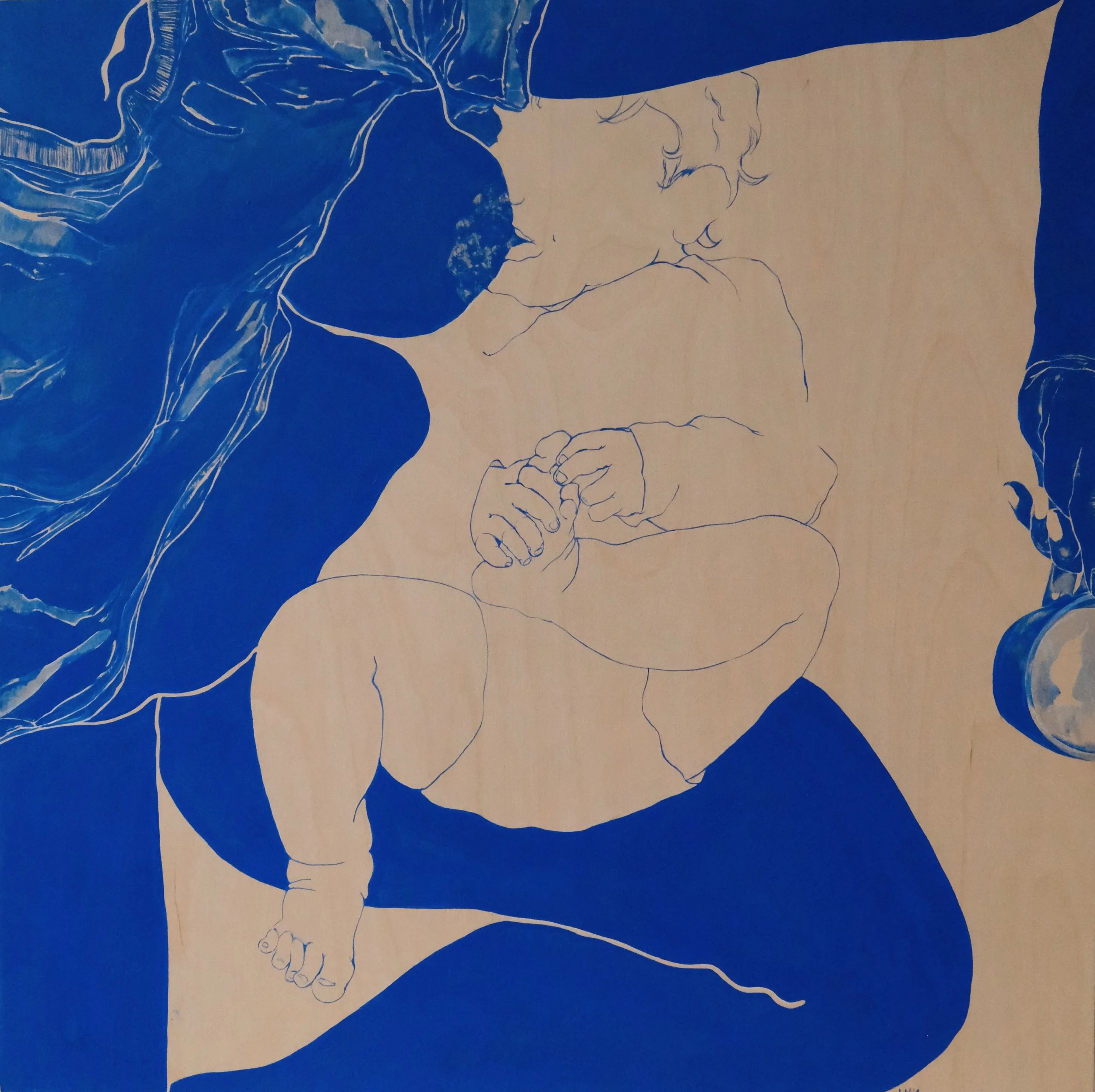    
  Laxmi Hussain    
  Refreshments     
Acrylic on wooden panel,  
50X50cm, 2024  
€ 3050