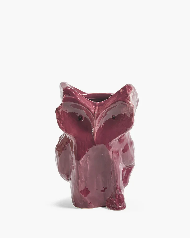 Owl Vase S in Aubergine After Midnight