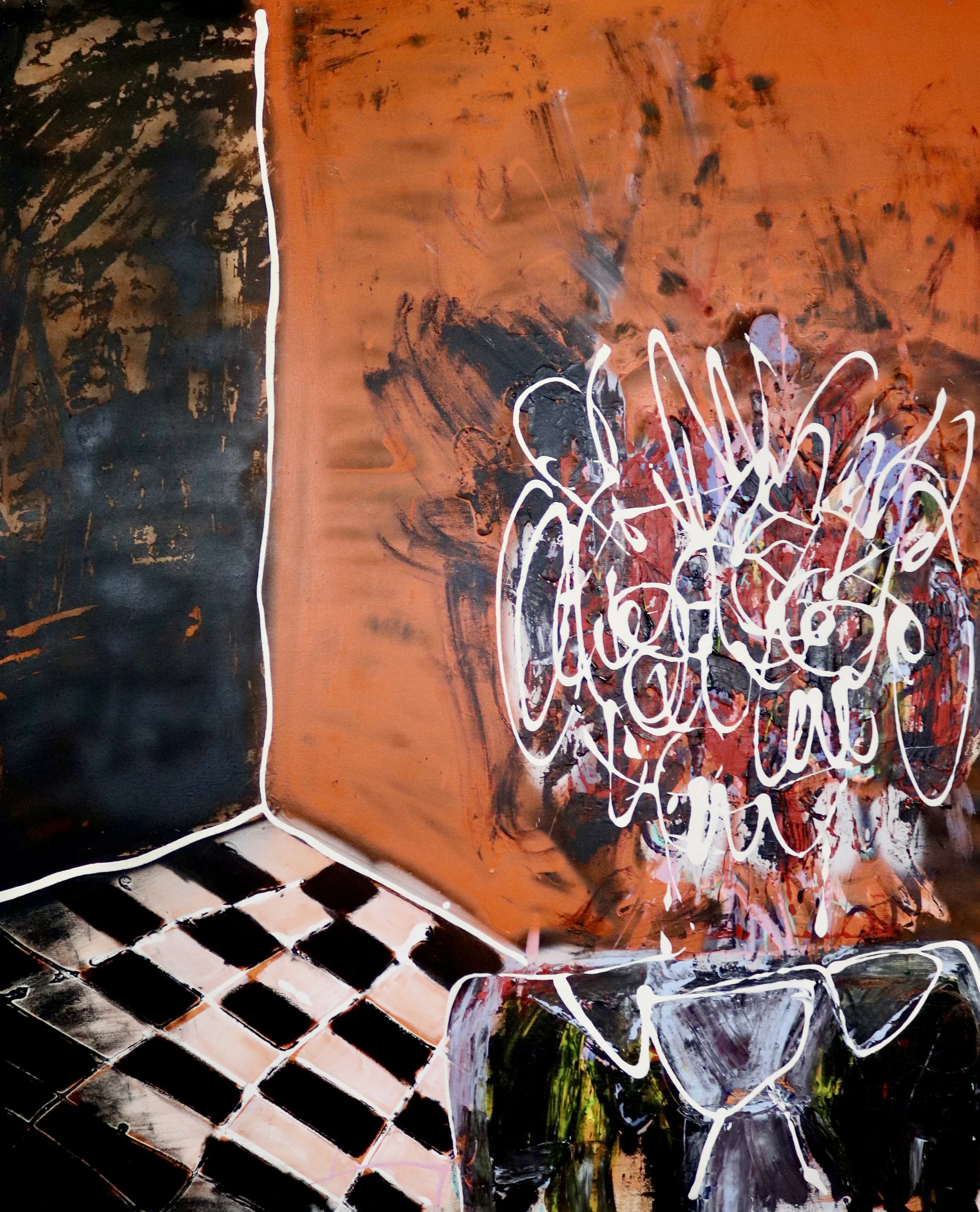 RAVER    
€7,600 
120x100cm  
2024  
Acrylic – Spray – Oil Stick