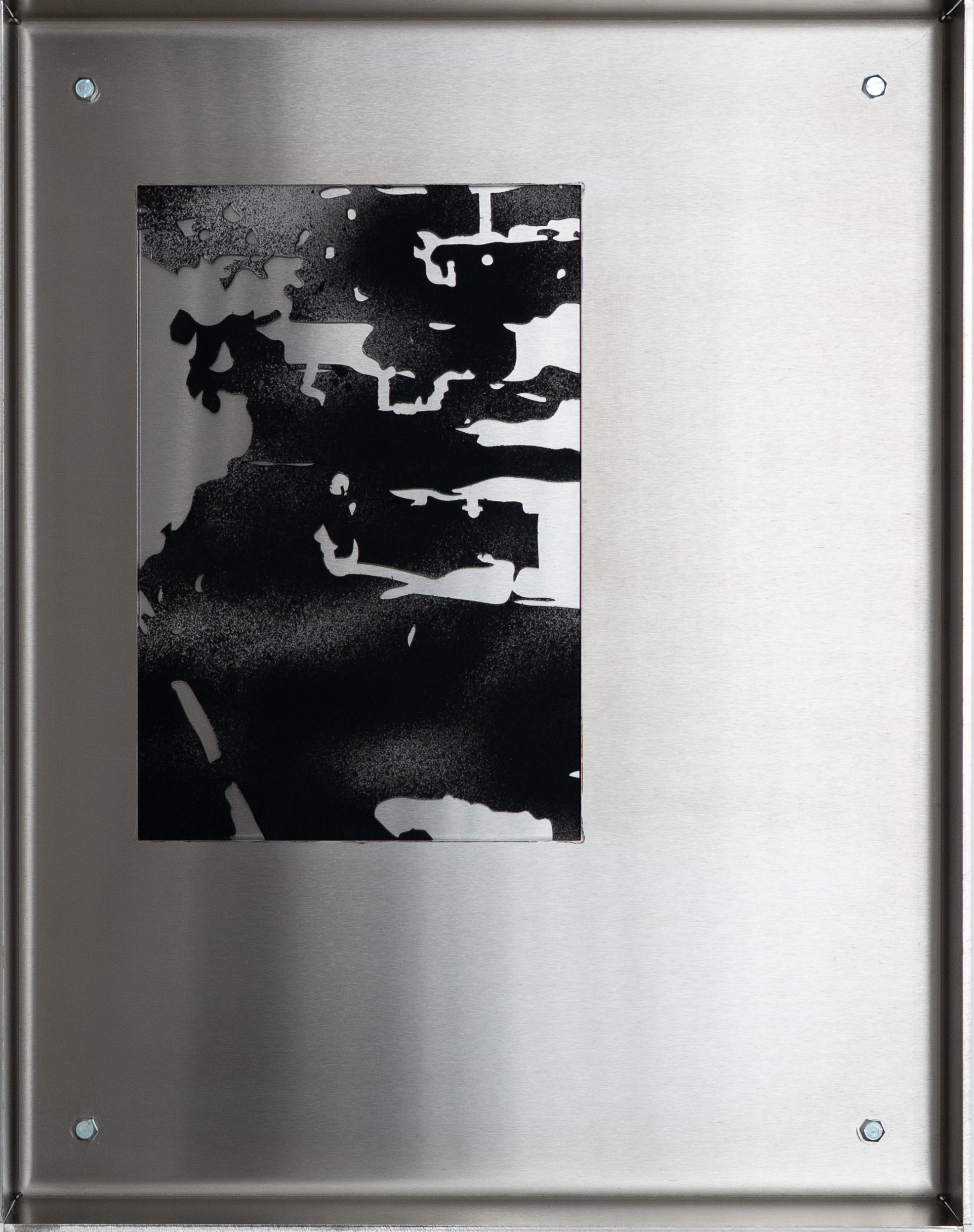   Dimitris Agapiou    
  Afterimage IV    
Stainless steel and spray paint on cartilage paper  
42 x 33 x 5 cm, 2025  
€685