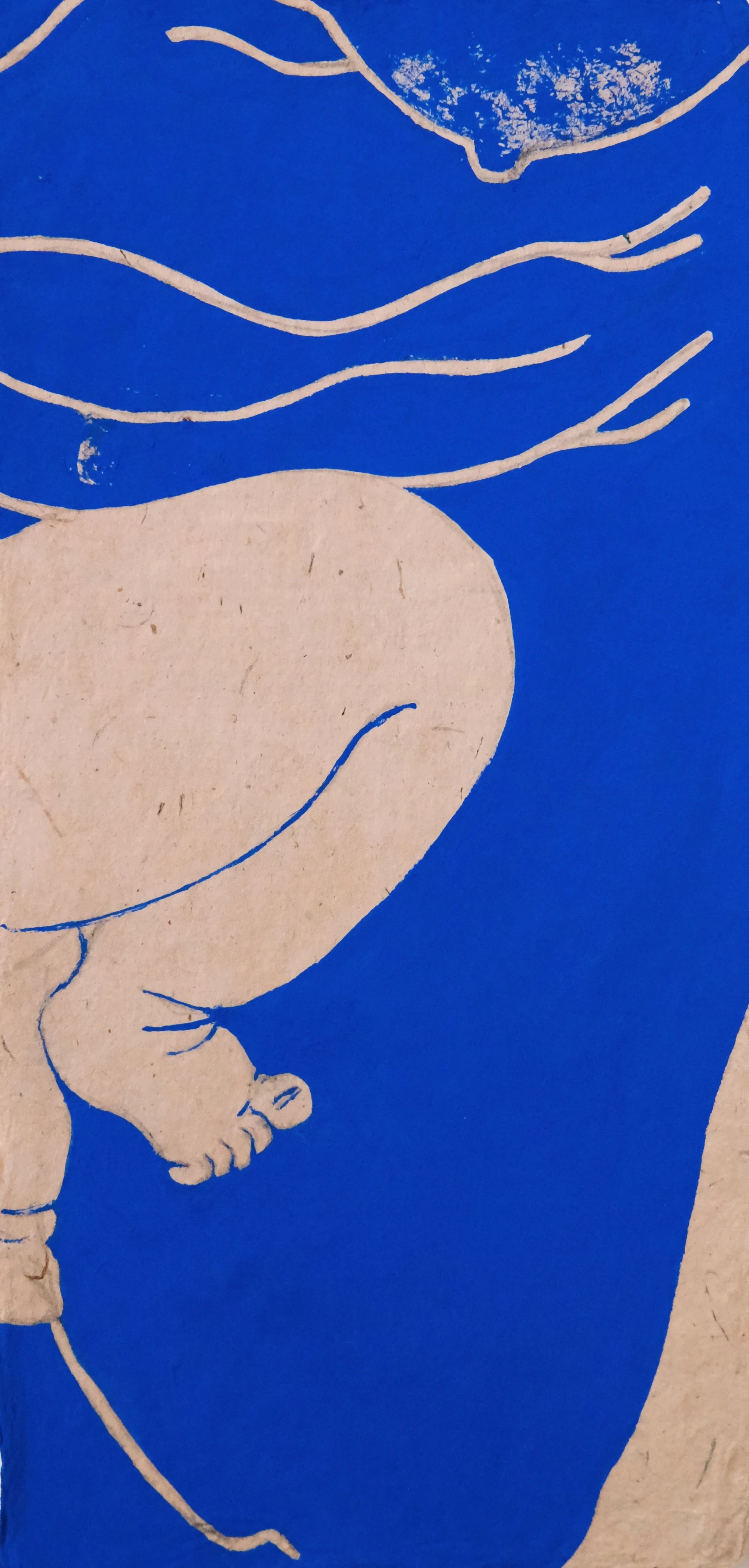    
  Laxmi Hussain    
  Bodyheat 42    
Acrylic on Bhutanese handmade paper,  
11X20cm, 2026  
€ 610