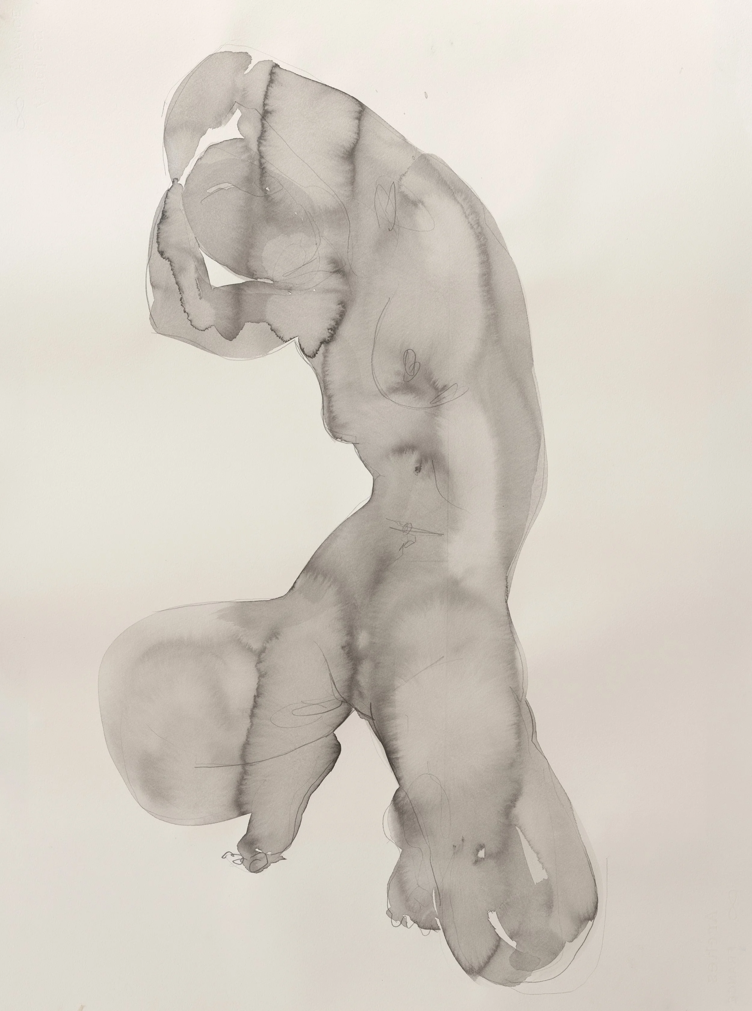   Nude study 1    
Indian ink and graphite on cartridge paper  
76x56 cm, 2026  
€1,490