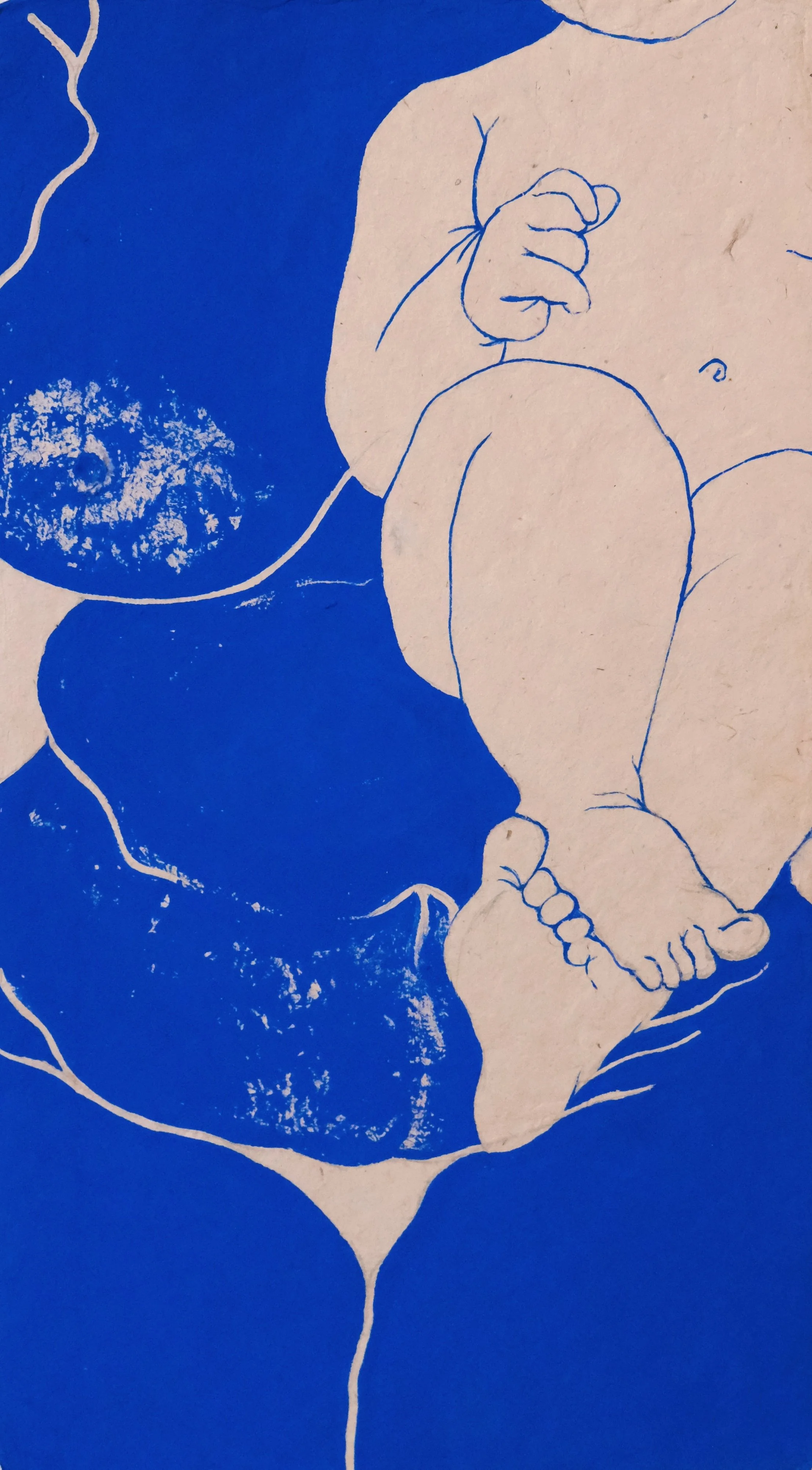    
  Laxmi Hussain    
  Bodyheat 38    
Acrylic on Bhutanese handmade paper,  
16X28cm, 2026  
€ 915