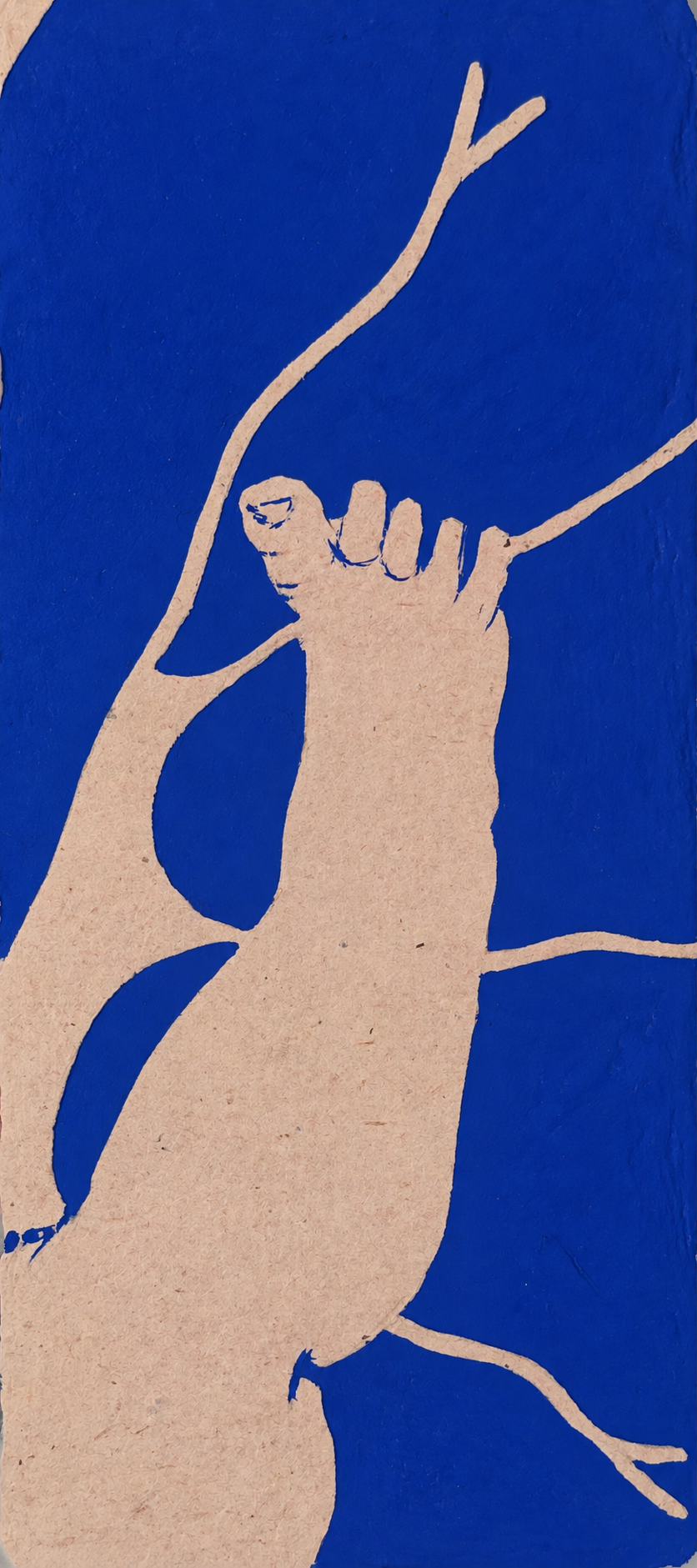   
  Laxmi Hussain    
  Bodyheat 46 – miniature     
Acrylic on Bhutanese handmade paper,  
6X14cm, 2026  
€ 370