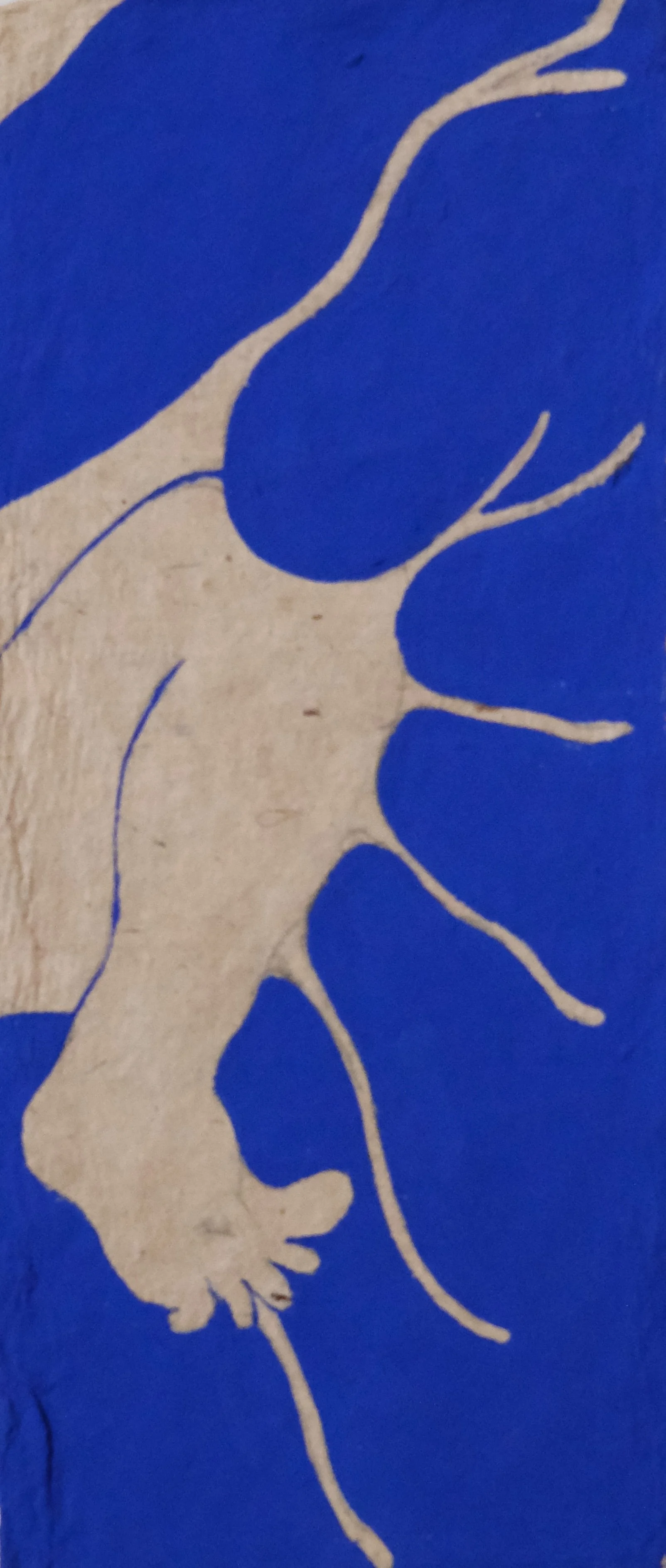    
  Laxmi Hussain    
  Bodyheat 47 – miniature     
Acrylic on Bhutanese handmade paper,  
6X14cm, 2026  
€ 370