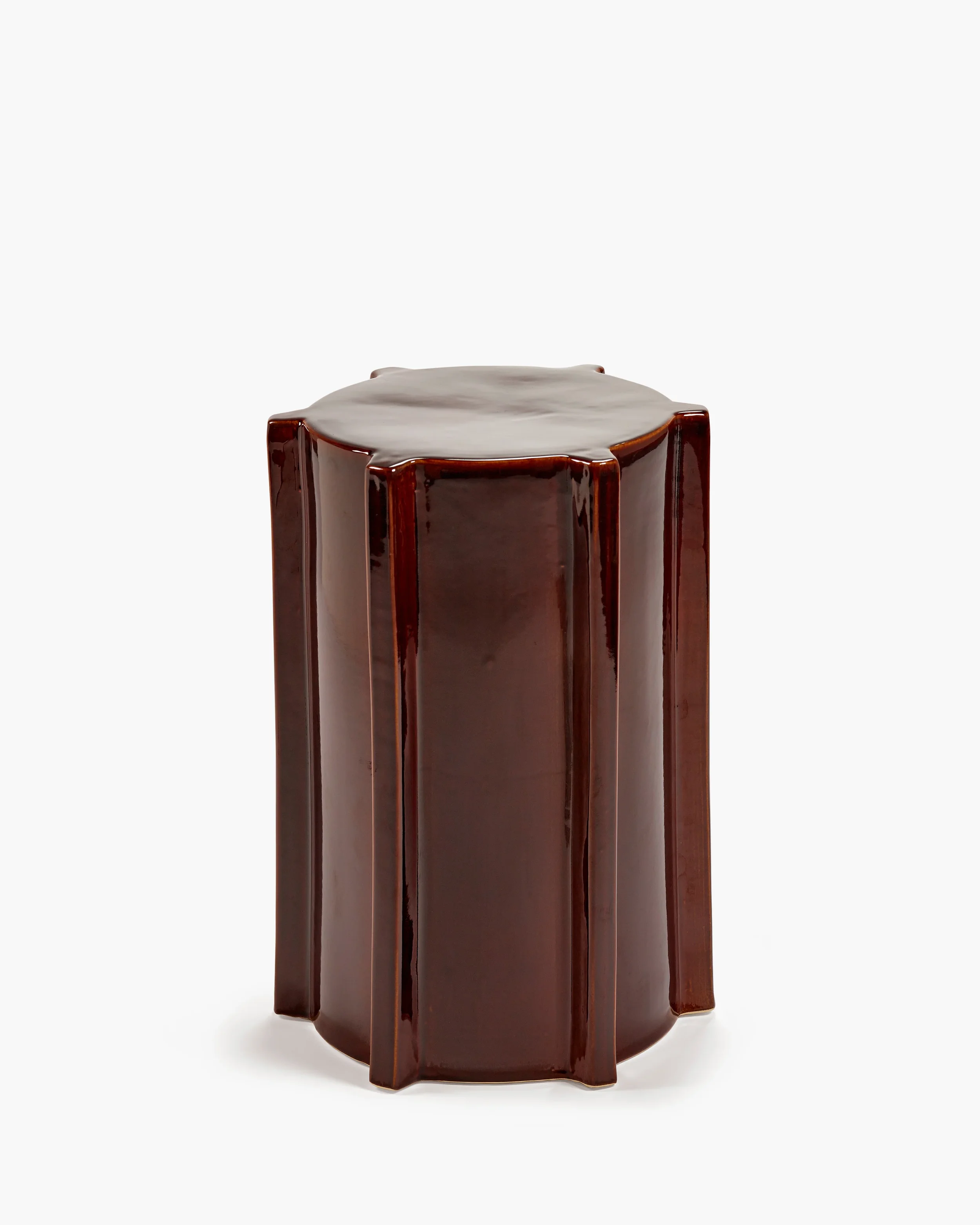 Side table dark brown geometrical Pawn by Marie Michielssen