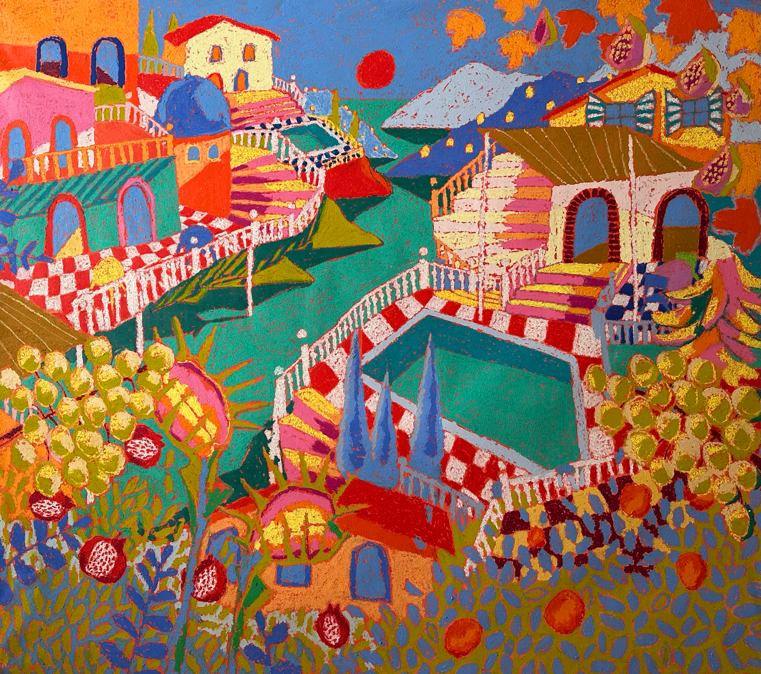 SOLD   
 Capri   
175 x 200 cm 
Oil Pastels and Oil Sticks  
€6,200