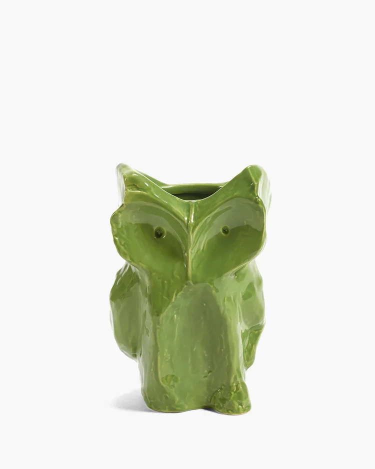 Owl Vase S in Green After Midnight