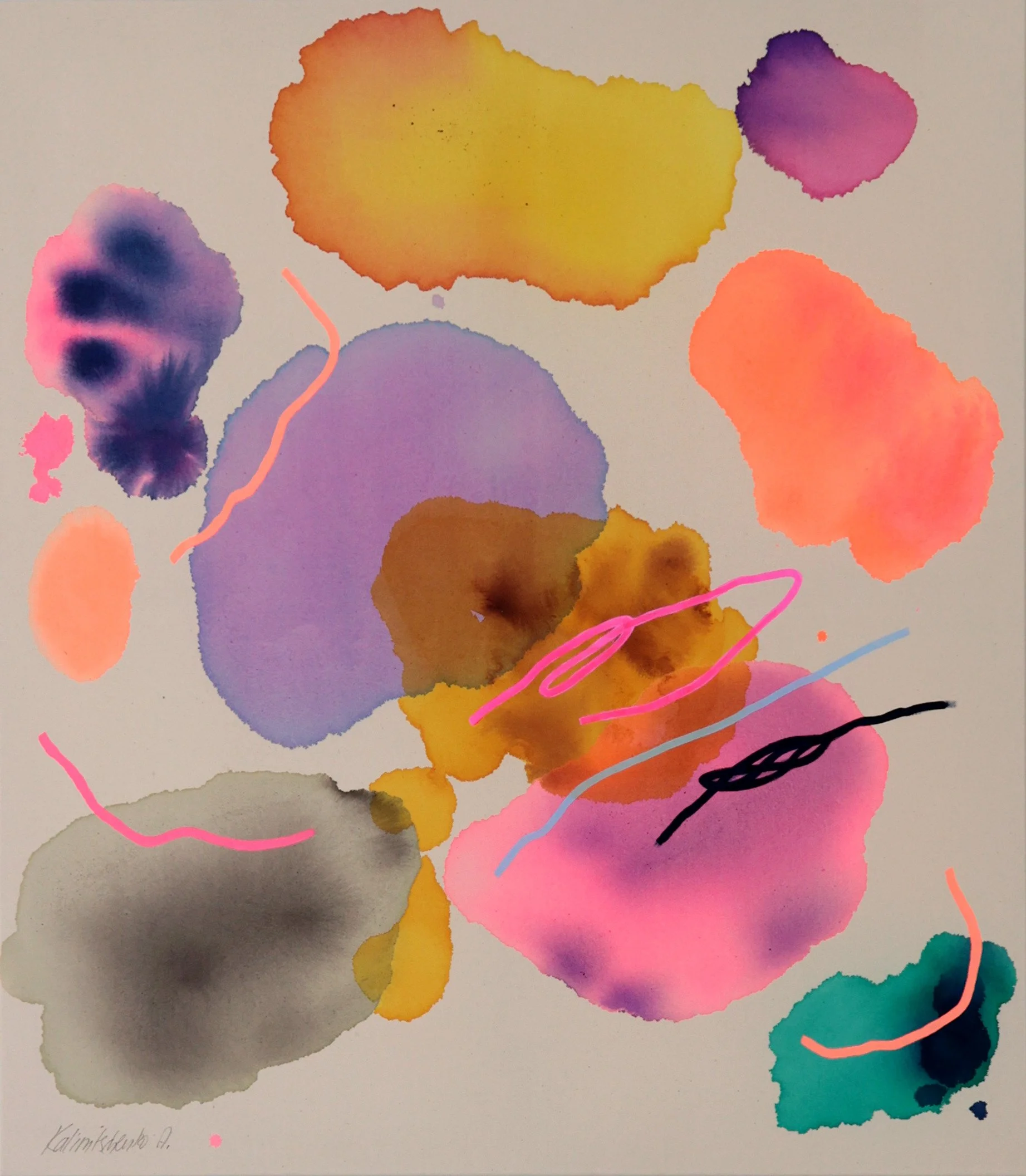    
  Anna Kalinitschenko    
  We belong together No.4    
Acrylic paint and inks on canvas,  
105 x 120 cm, 2026  
€ 2800
