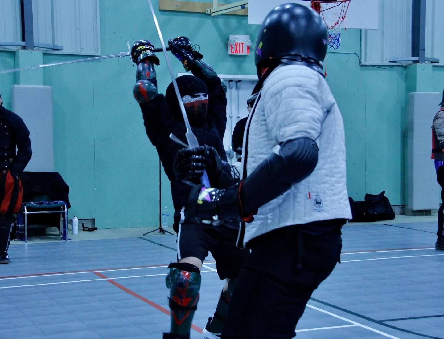 Photographic evidence that coach Alex uses psychic blasts to stagger his opponents to create openings. Come train at Bighorn Historical Combat, where you too can incorporate the devious techniques of Tzeentch into your fencing