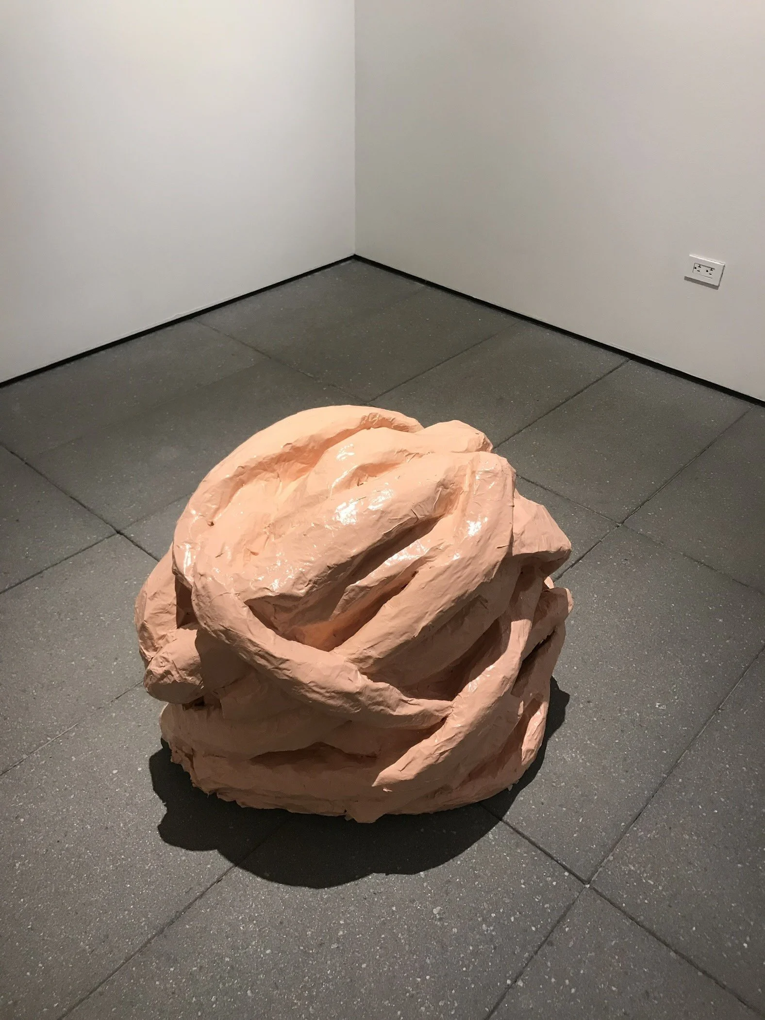 untitled (worm pile) - chickenwire, papier maché, acrylic paint, 2022