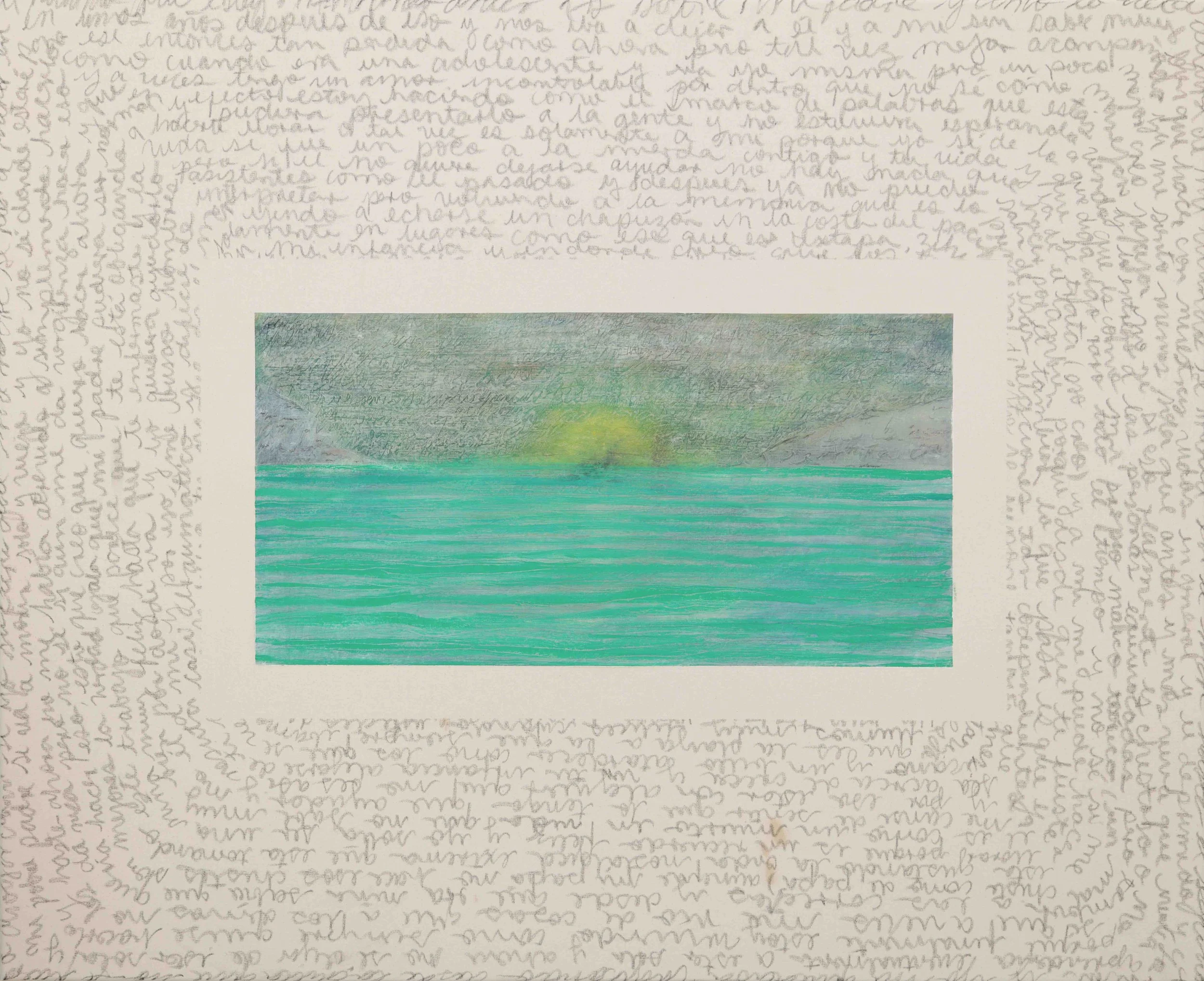 "Wait for me here", 2024. Oil bars and oil on canvas, 90 cm x 150 cm. 