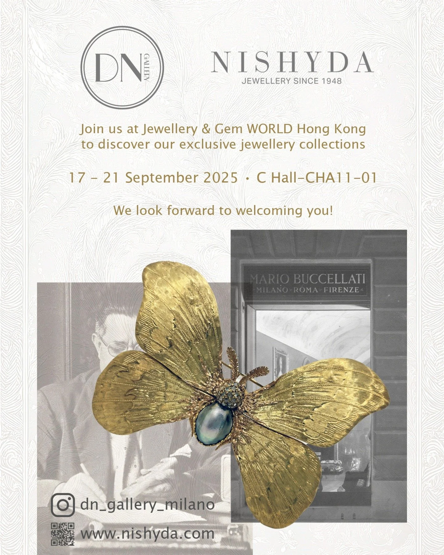 Join us at Jewellery &amp; Gem WORLD HK 
to discover our exclusive jewellery collections



17 - 21 September 2025 
C Hall - Booth CHA11-01

#HKCEC #finejewellery #vintagejewelry #hkjewelleryshow2025 #signedjewelry