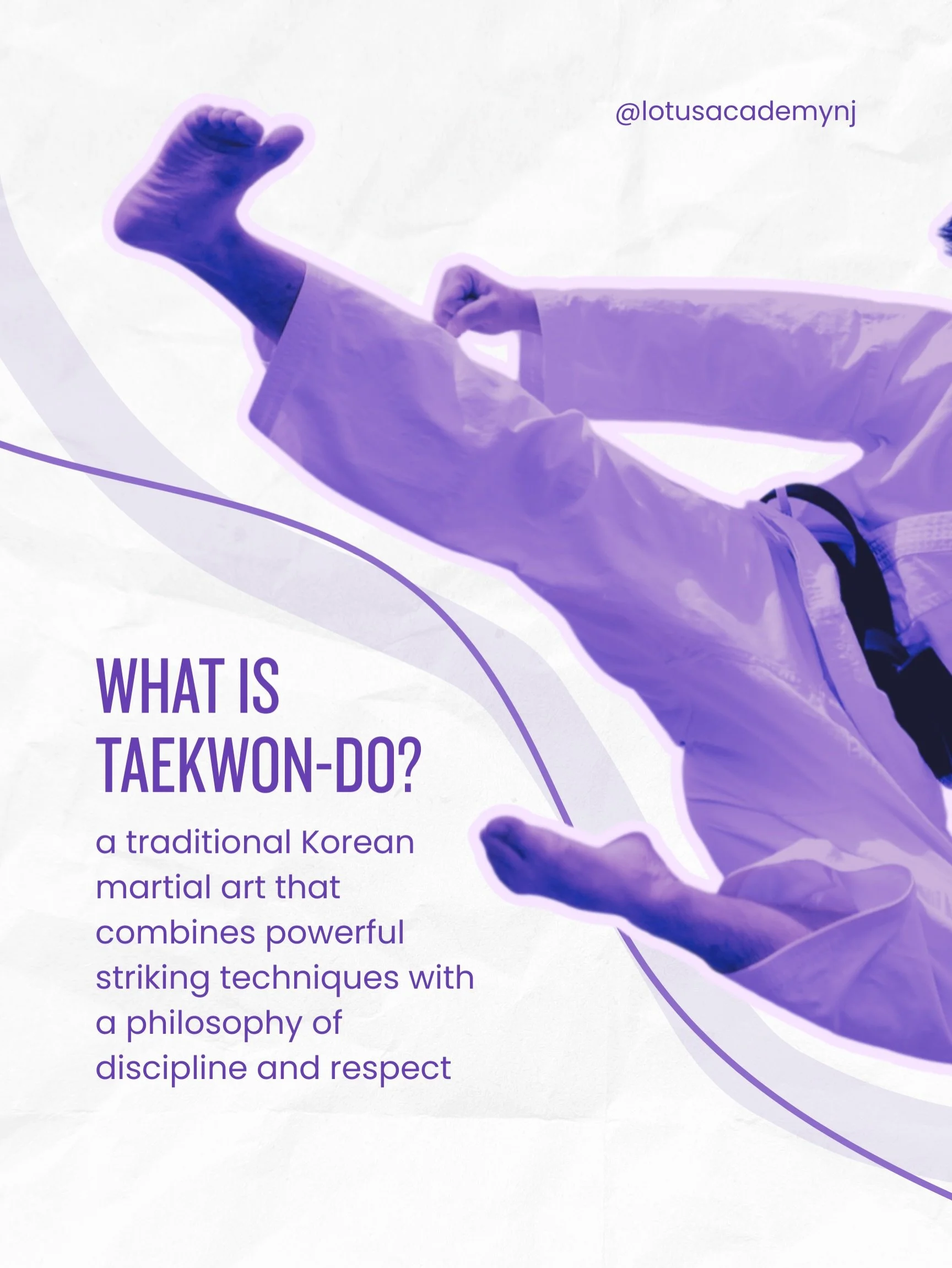 Taekwon-Do: The way of the hand and foot🥋

TKD is traditional martial art that develops strength, confidence, discipline, focus, resilience, and respect &mdash; both on and off the mat. 

Experience traditional Taekwon-do training at The Lotus Acade