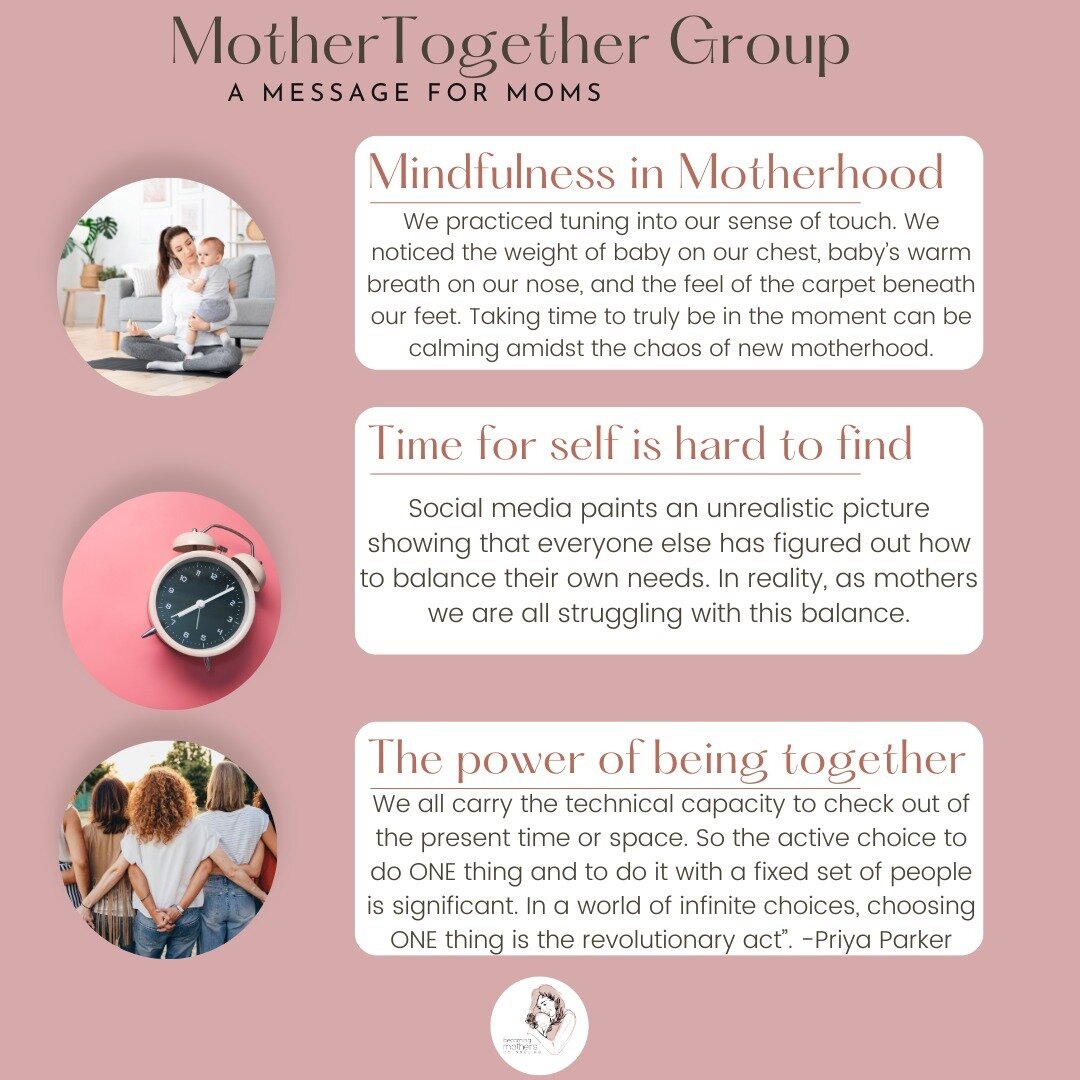 Being together in motherhood is powerful and I love this quote by @priyaparker that speaks to the benefit: 

&quot;It&rsquo;s rare for groups of people to do things together for a sustained amount of time. We all carry with us the technical capacity 