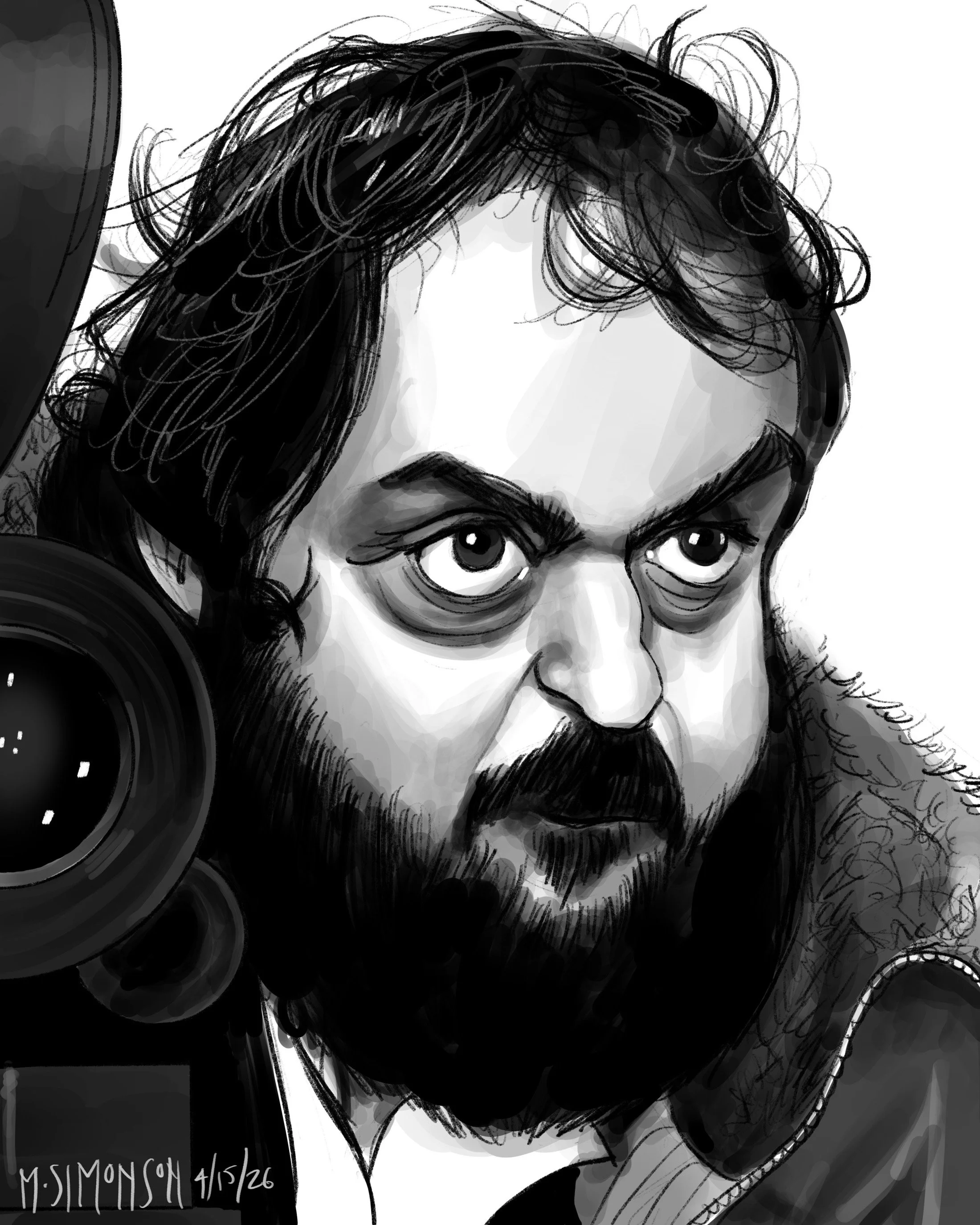 Caricature of Stanley Kubrick