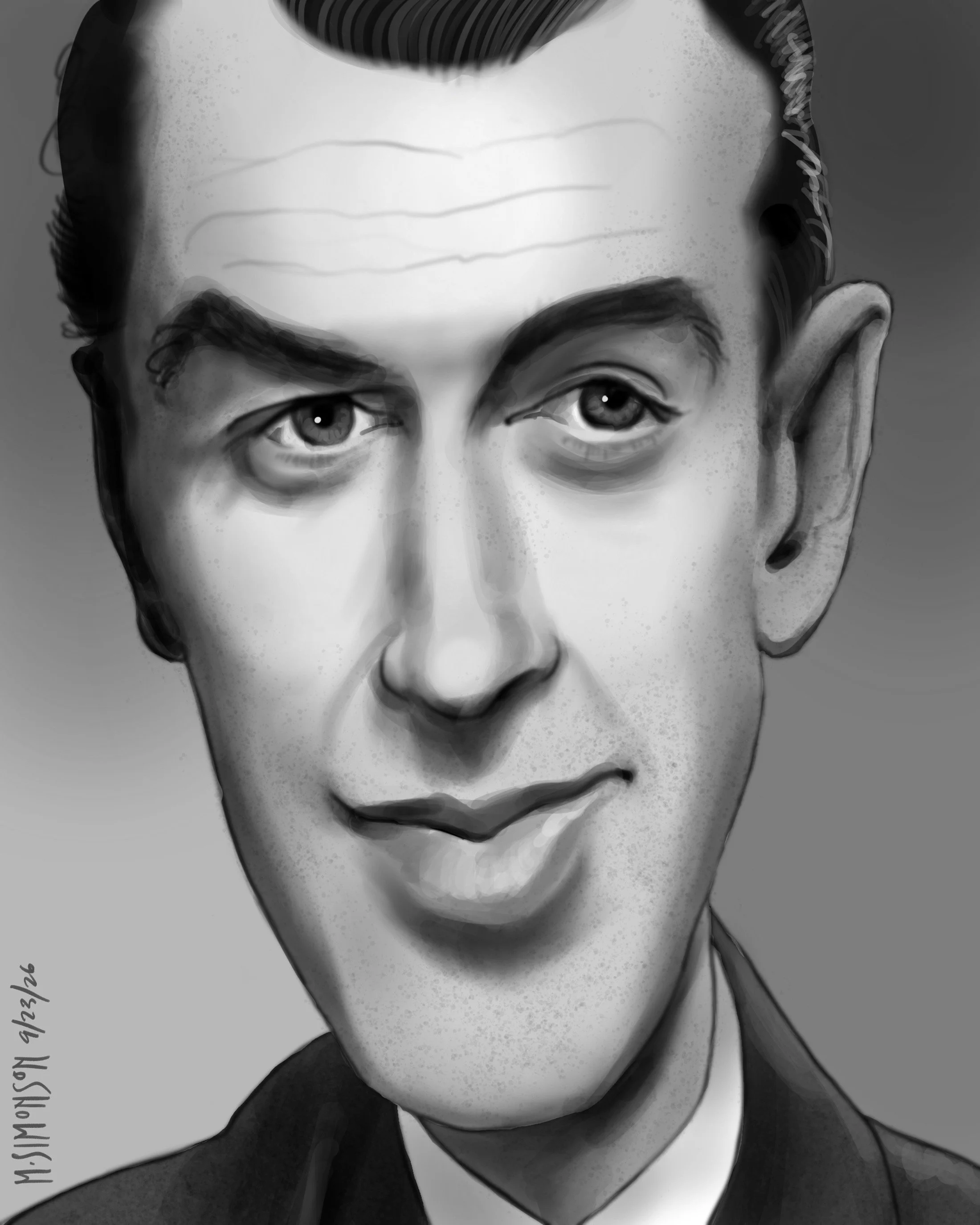 Caricature of James Stewart