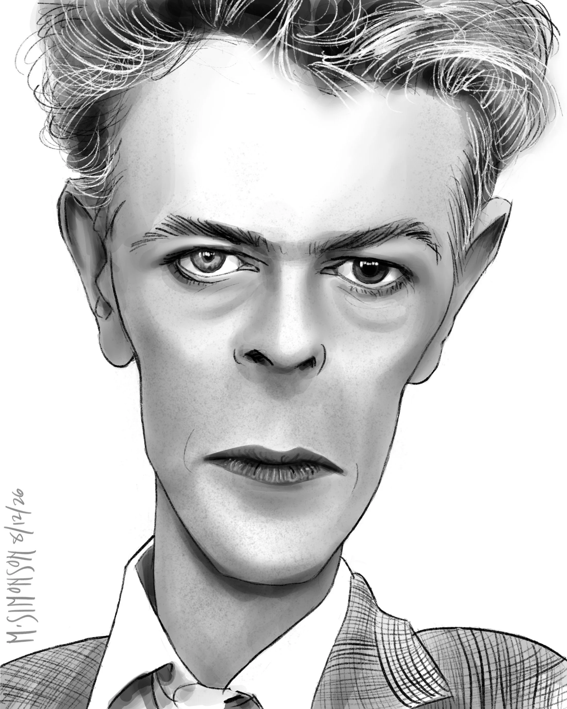 Caricature of David Bowie