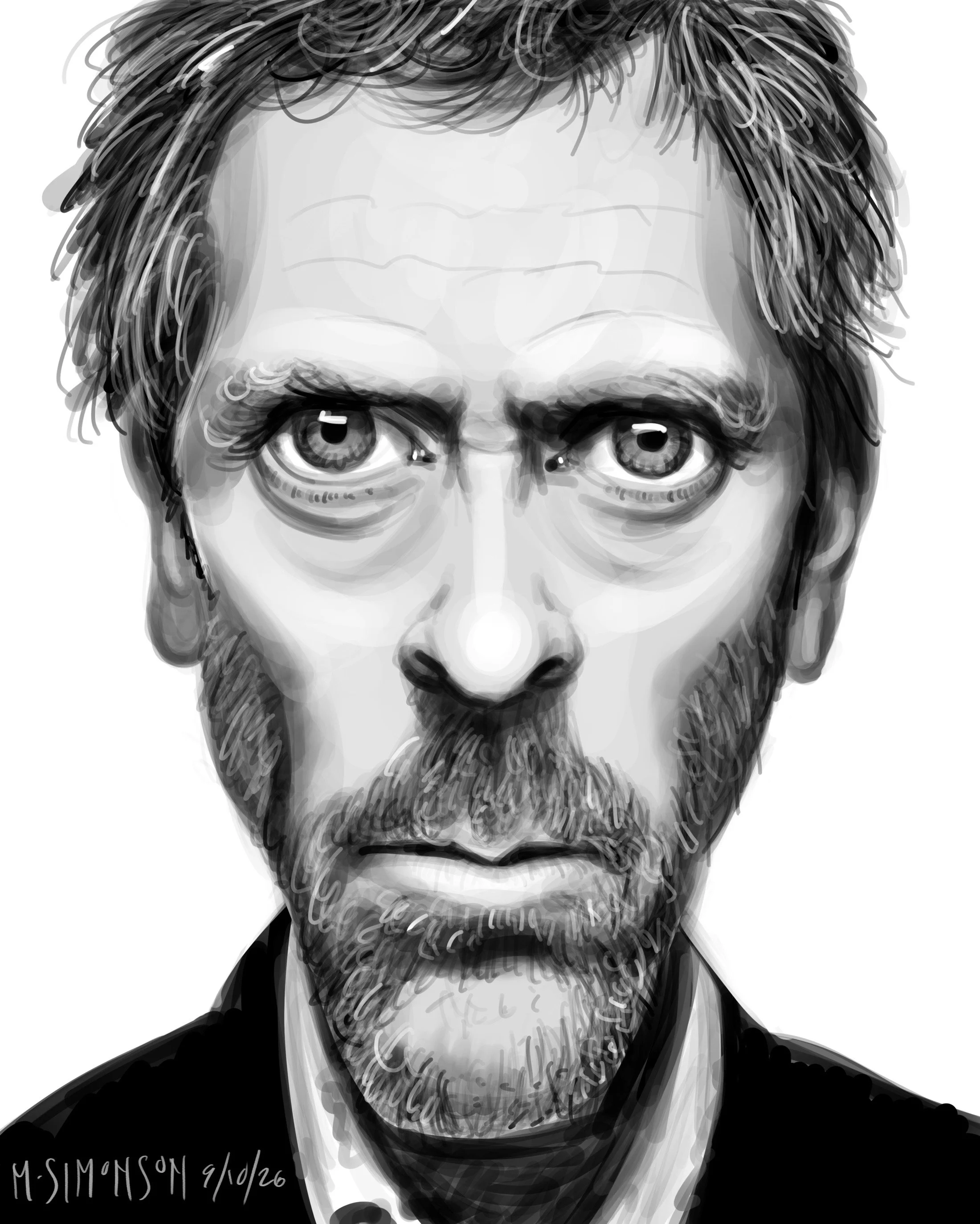 Caricature of Hugh Laurie