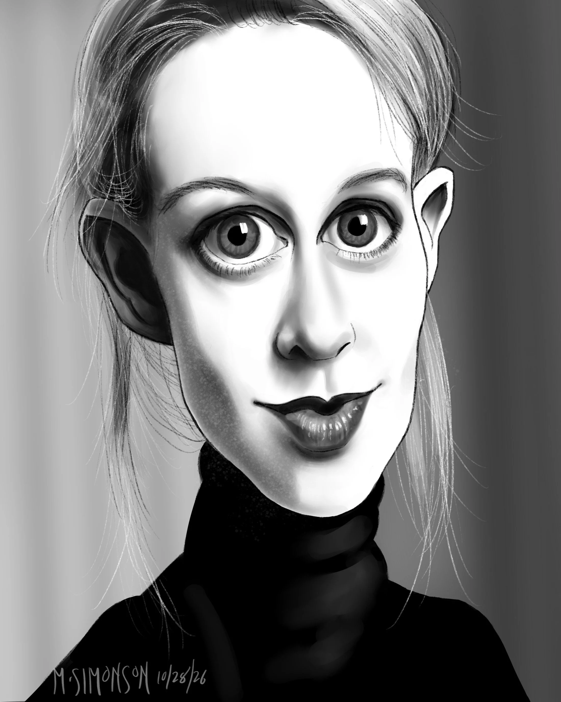 Caricature of Elizabeth Holmes